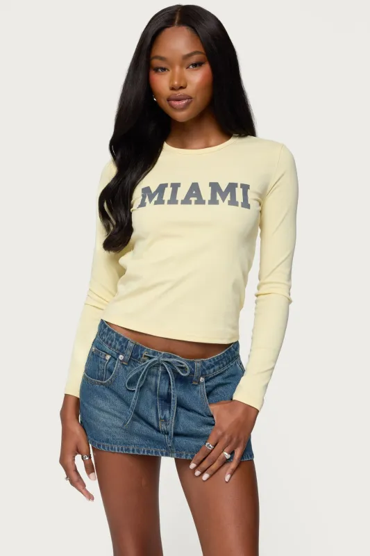 Miami Girl Long Sleeve T Shirt sold by Edikted