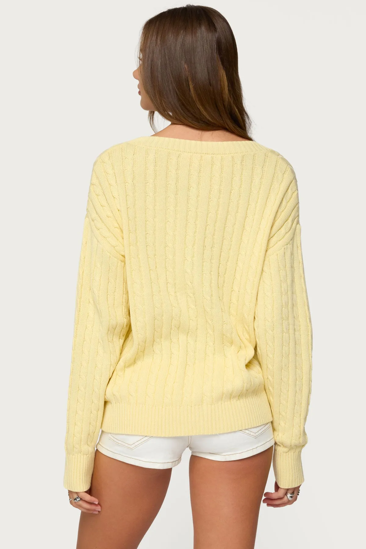 Francine Oversized V Neck Cardigan sold by Edikted product image thumbnail 4