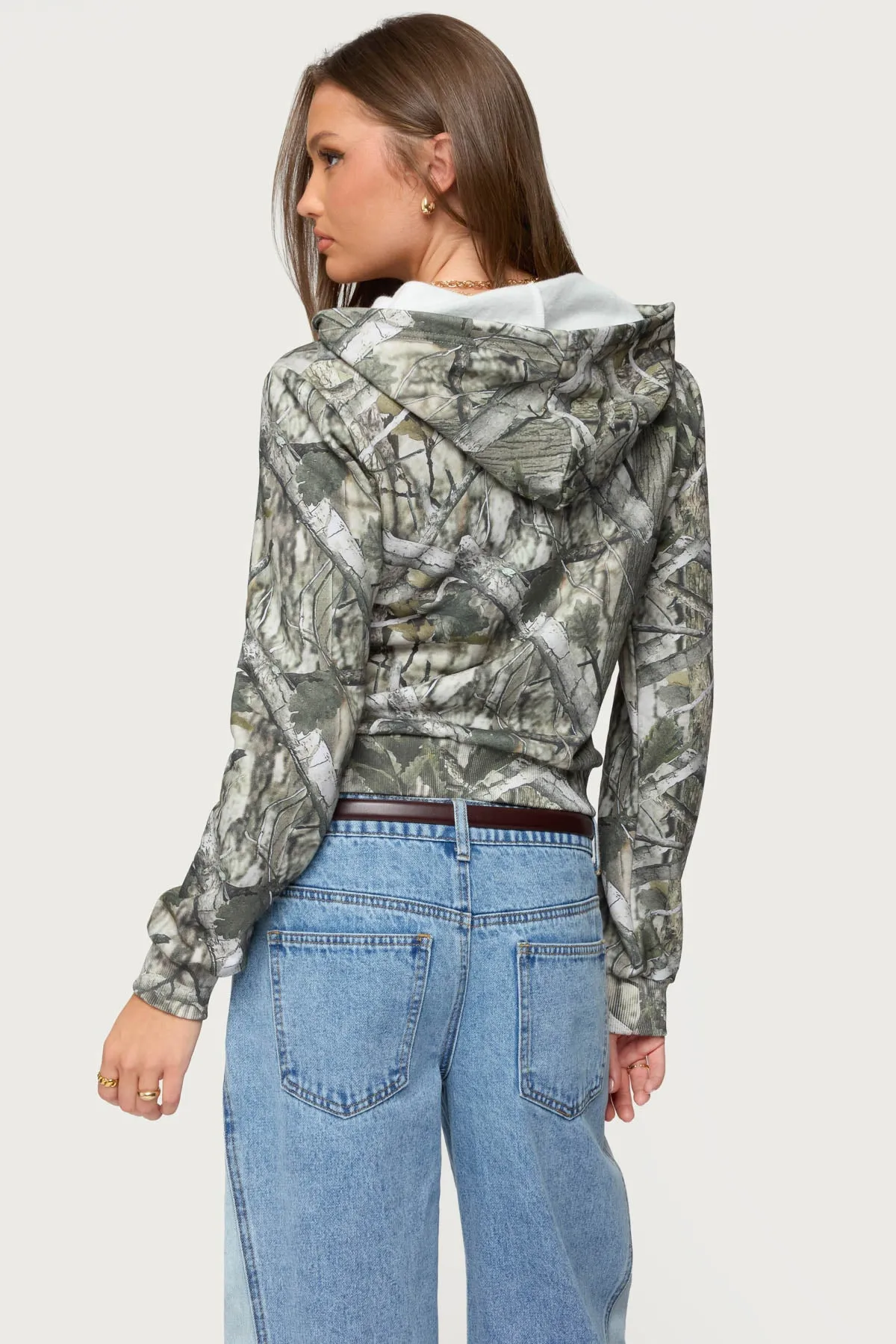 Tayler Camo Zip Up Hoodie sold by Edikted product image thumbnail 5