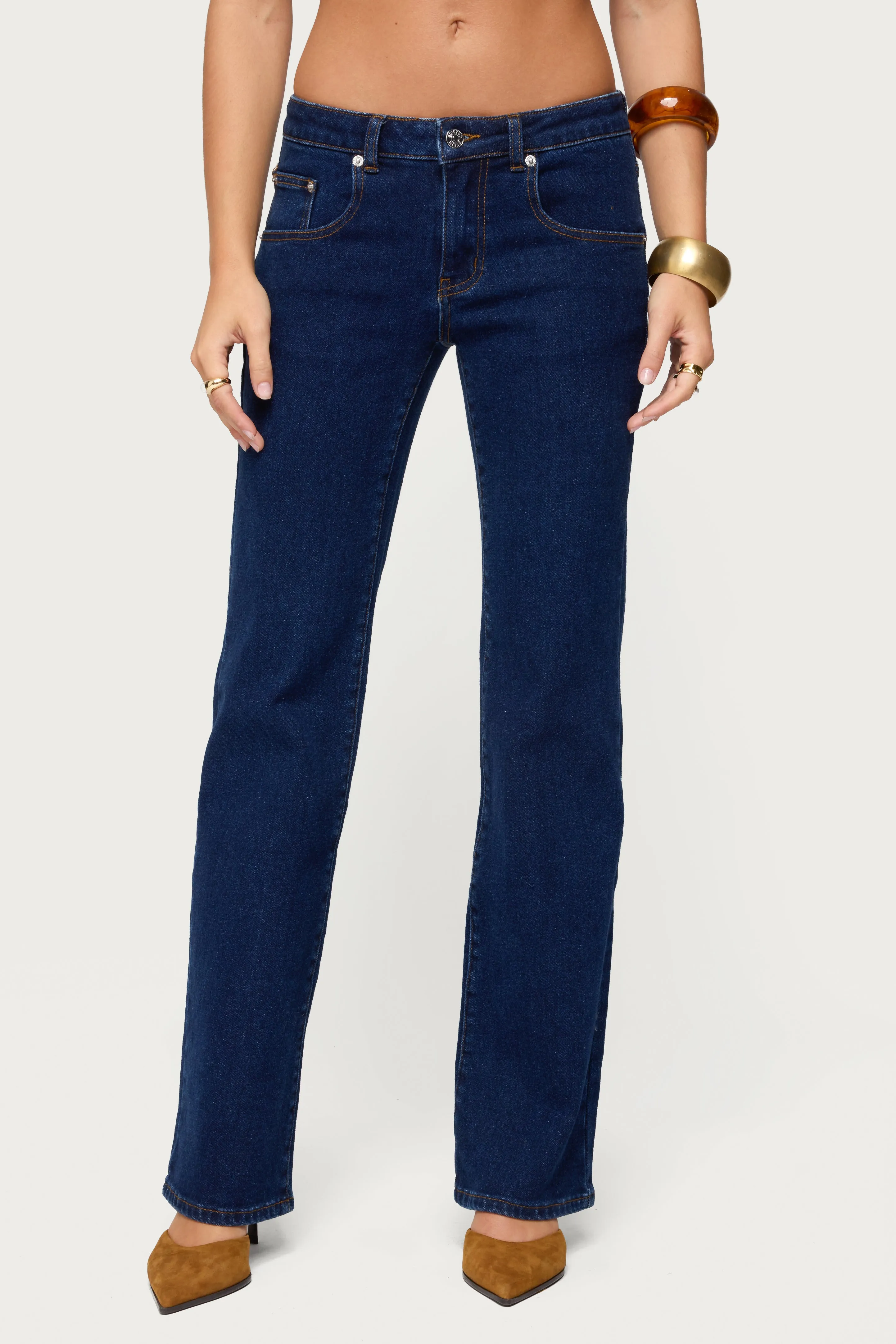 Jemima Contrast Stitch Low Rise Jeans sold by Edikted product image thumbnail 2