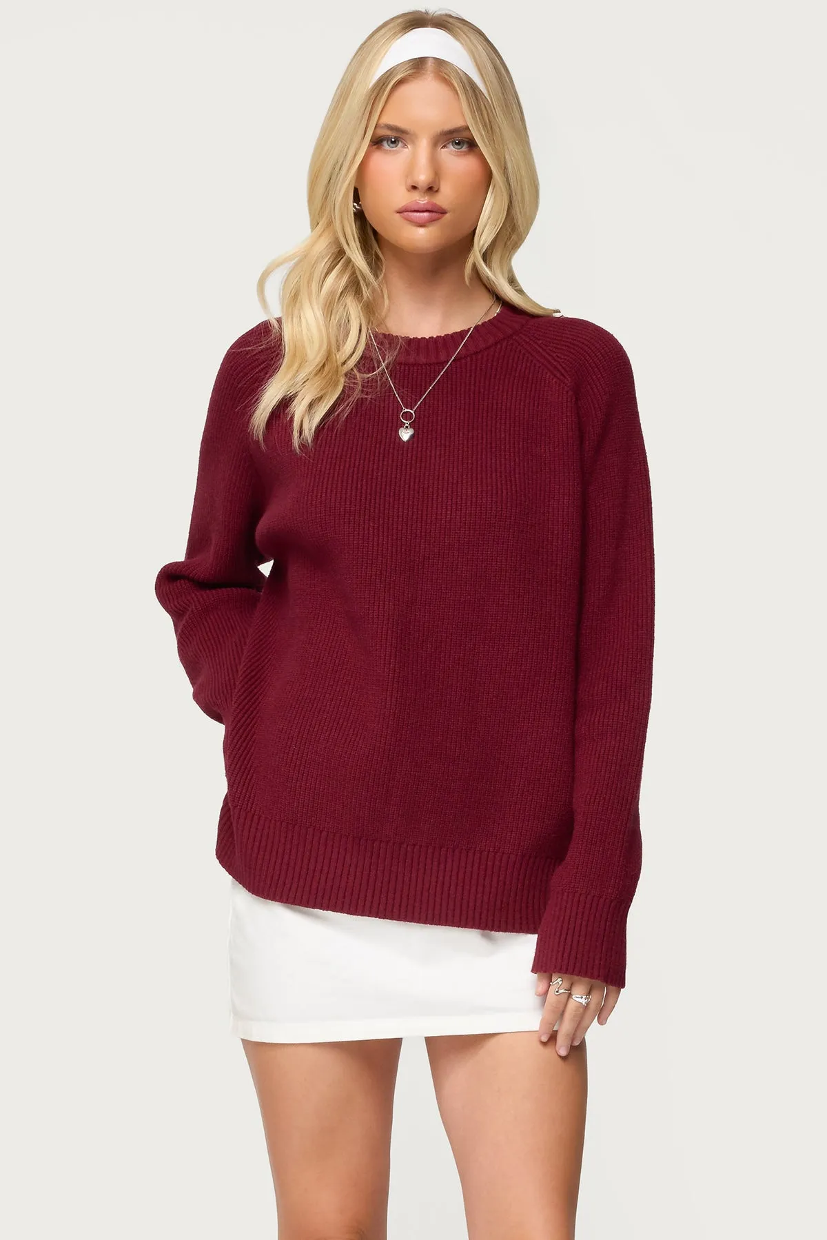 Lavonne Oversized Knit Raglan Sweater sold by Edikted