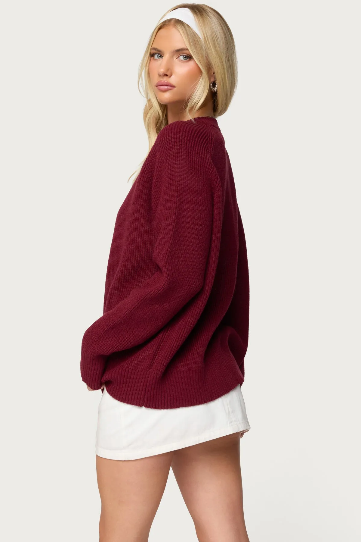Lavonne Oversized Knit Raglan Sweater sold by Edikted product image thumbnail 5