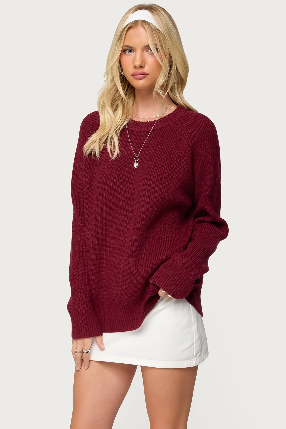 Lavonne Oversized Knit Raglan Sweater sold by Edikted product image thumbnail 3