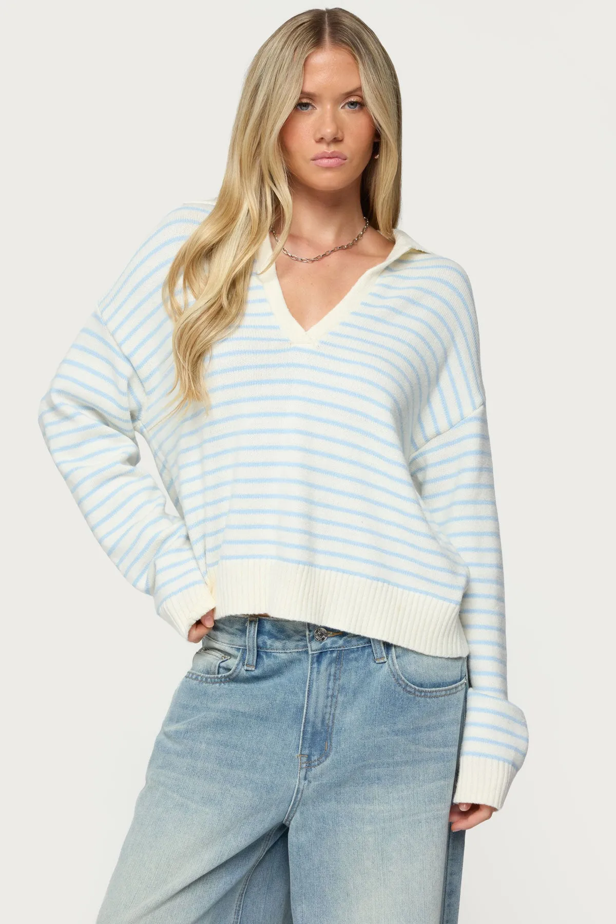 Copenhagen Oversized Striped Sweater sold by Edikted