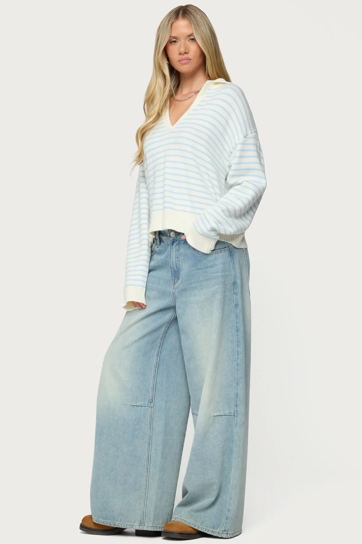 Copenhagen Oversized Striped Sweater sold by Edikted product image thumbnail 4