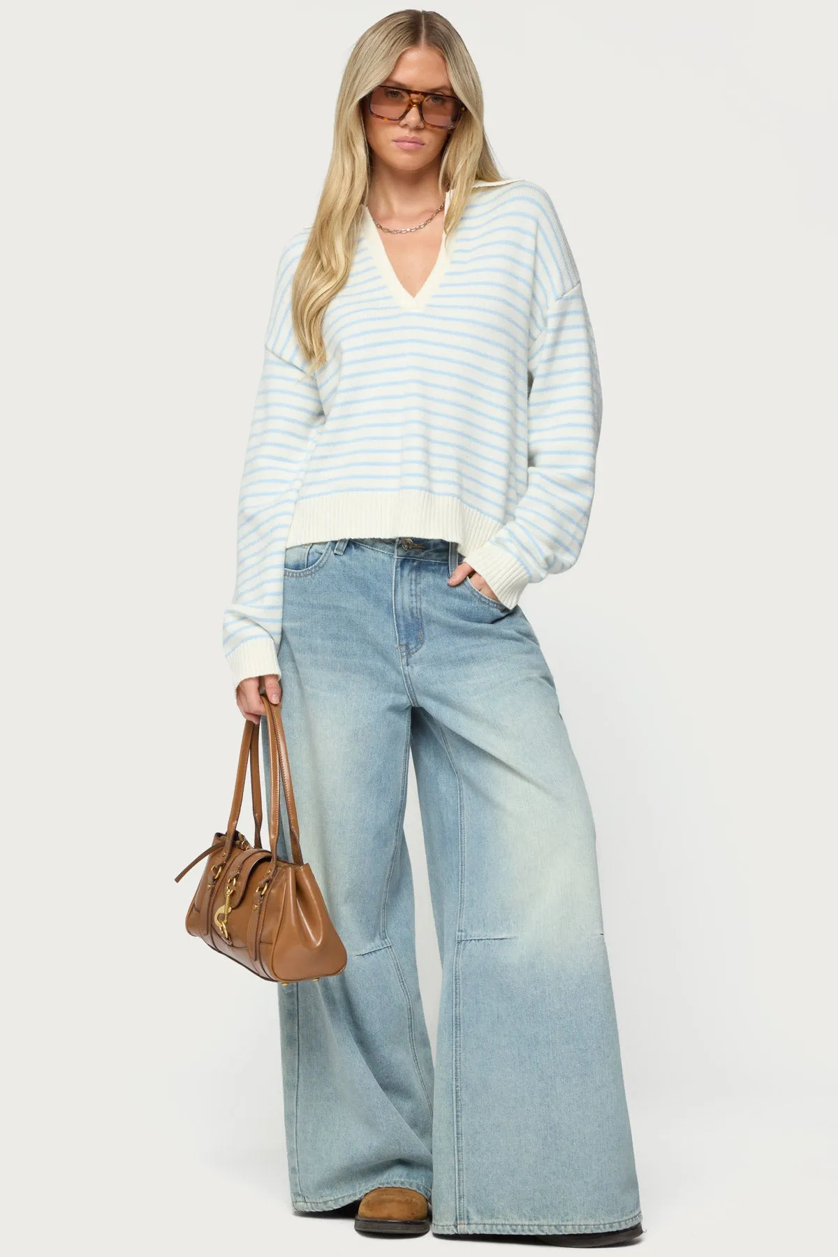 Copenhagen Oversized Striped Sweater sold by Edikted product image thumbnail 2