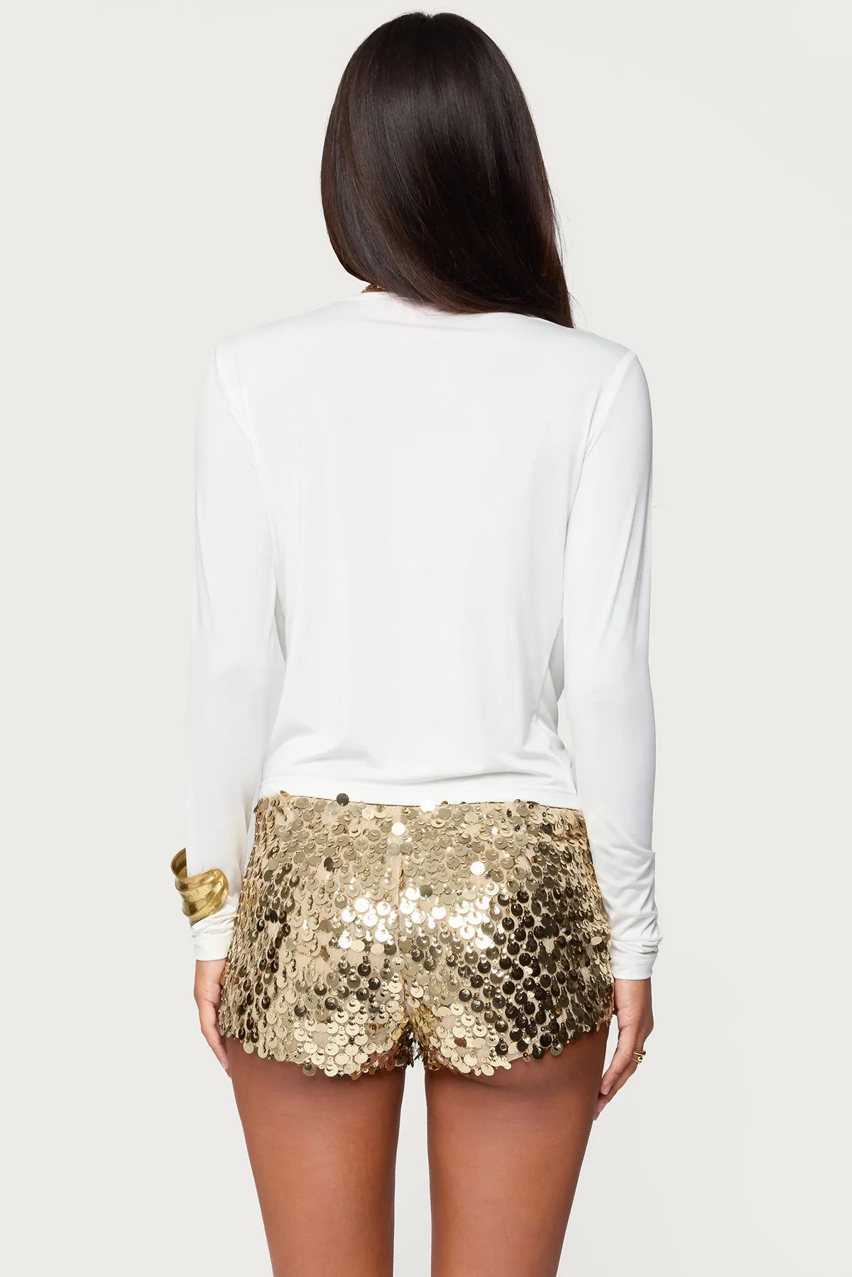Draped V Neck Long Sleeve Top sold by Edikted product image thumbnail 4