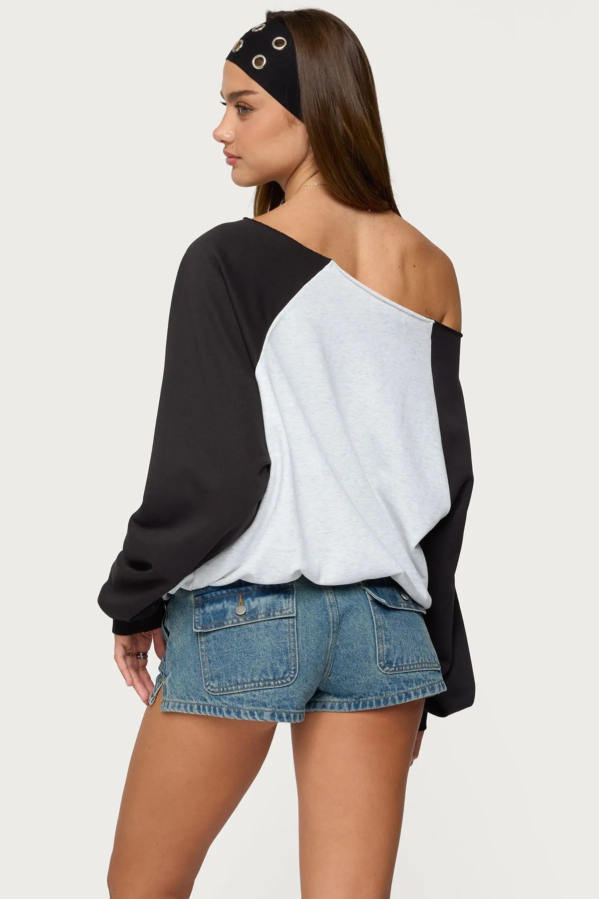 San Diego Off Shoulder Raglan Sweatshirt sold by Edikted product image thumbnail 5