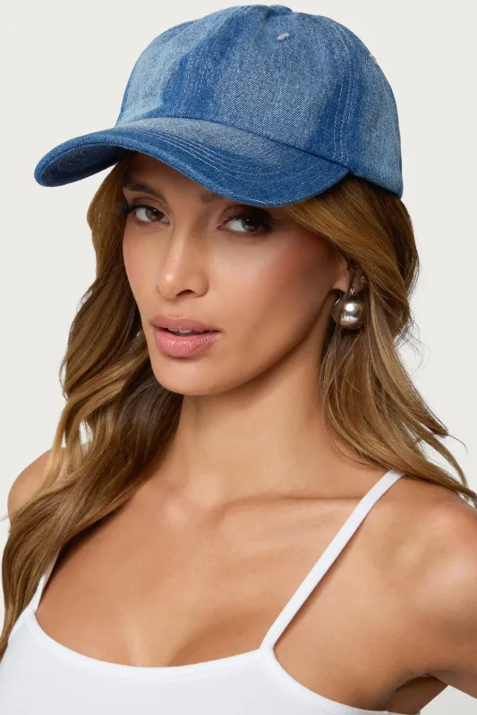 Denim Baseball Cap sold by Edikted