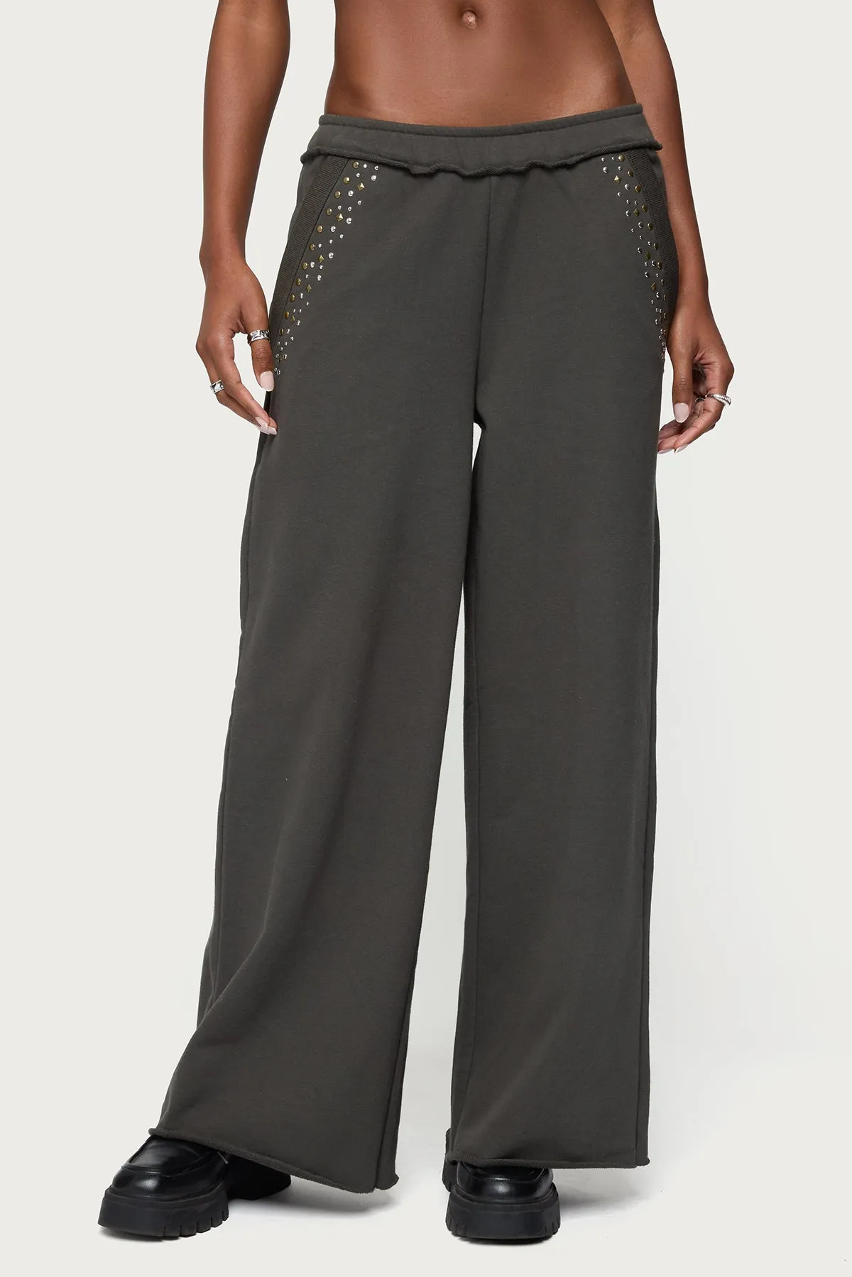 Wrenn Studded Wide Leg Sweatpants sold by Edikted product image thumbnail 2