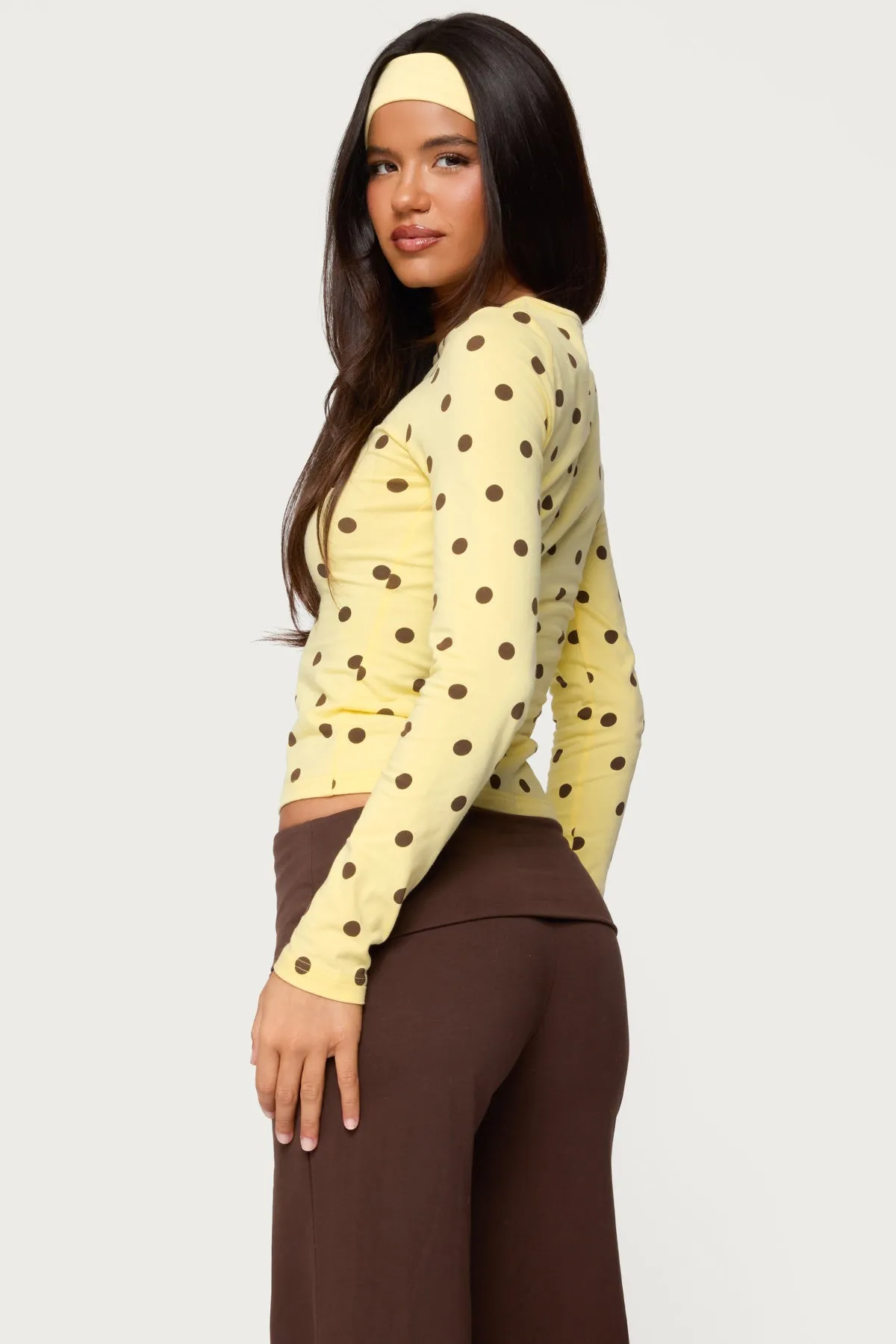 Maricelle Polka Dot Long Sleeve T Shirt sold by Edikted product image thumbnail 5