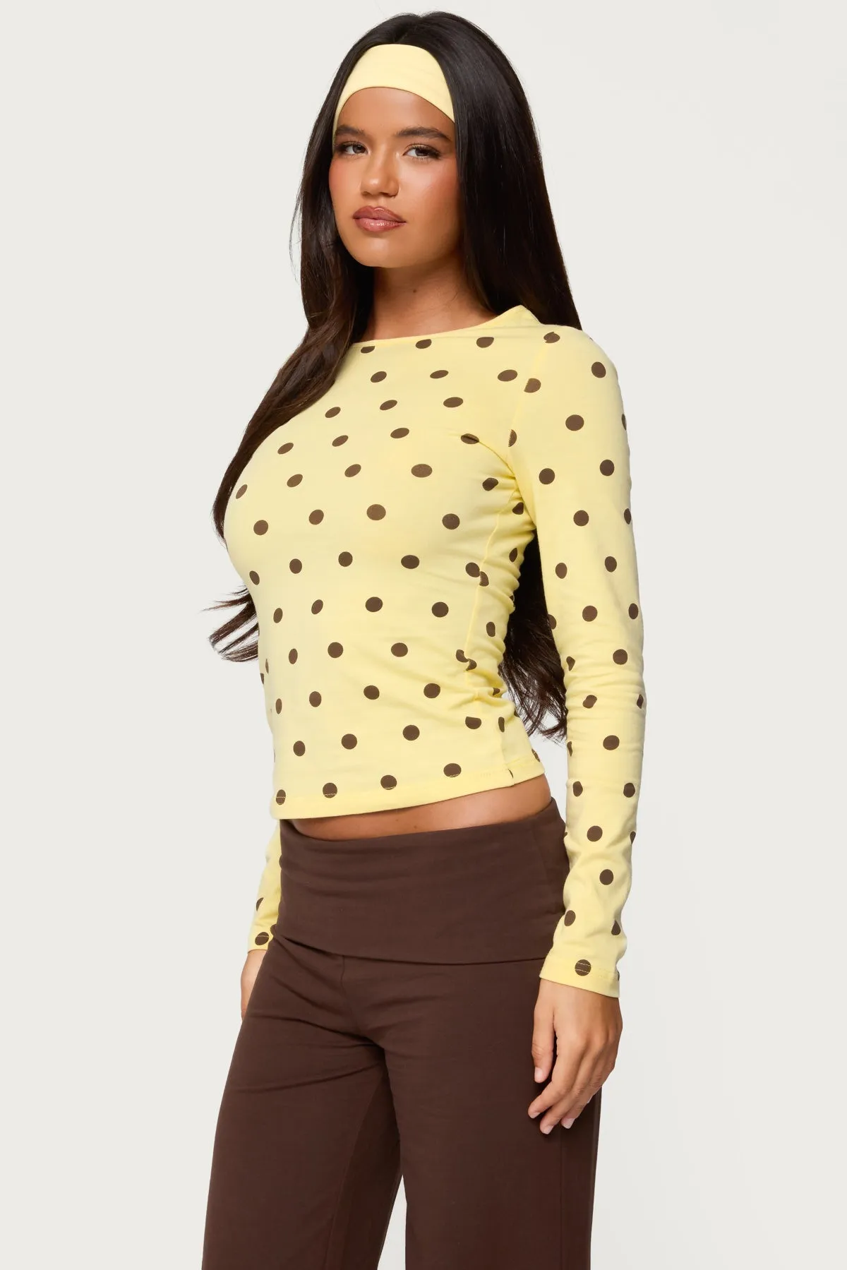 Maricelle Polka Dot Long Sleeve T Shirt sold by Edikted product image thumbnail 3