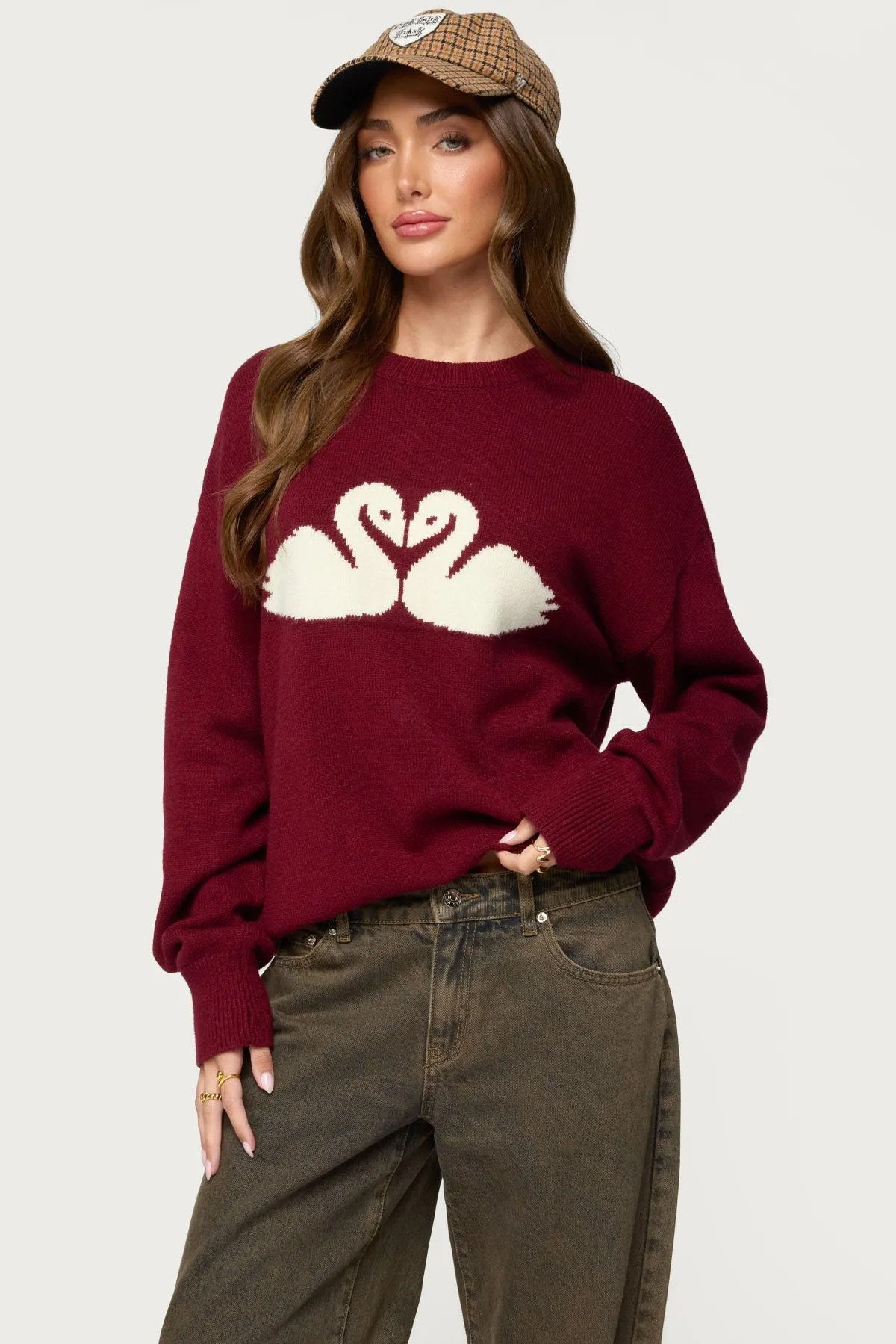 Swan Oversized Knit Sweater sold by Edikted