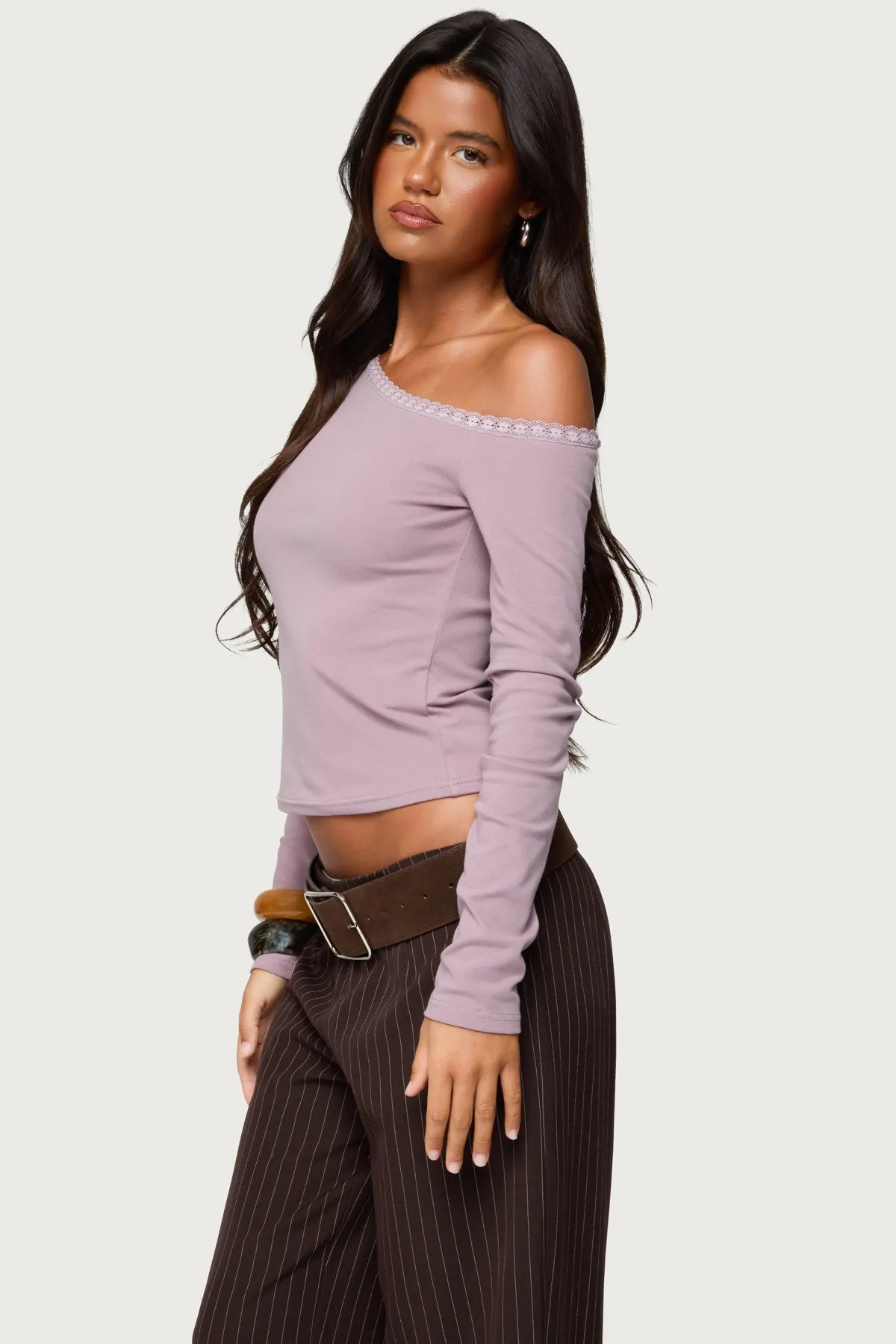 Emmiline Lacey Off Shoulder Top sold by Edikted product image thumbnail 3