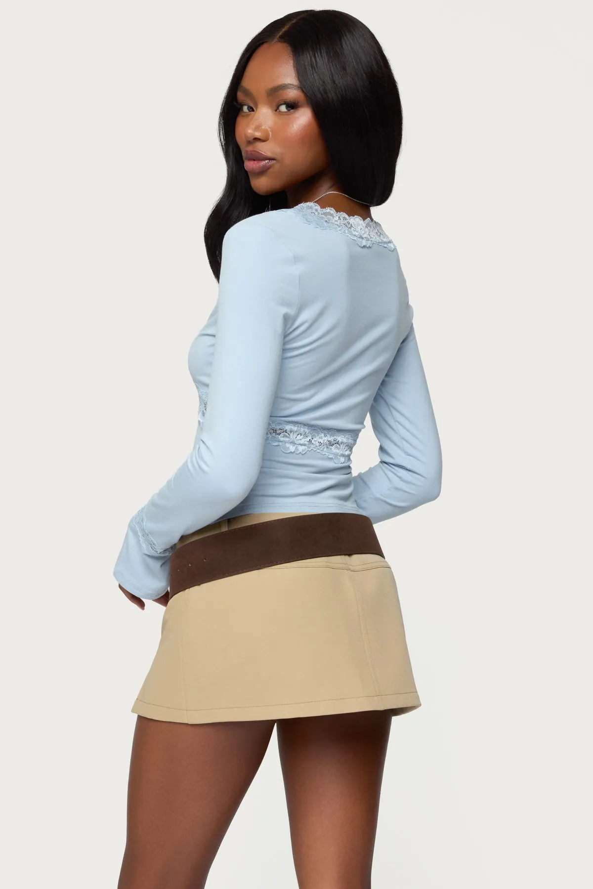 Mathilda Lacey Bell Sleeve Top sold by Edikted product image thumbnail 5