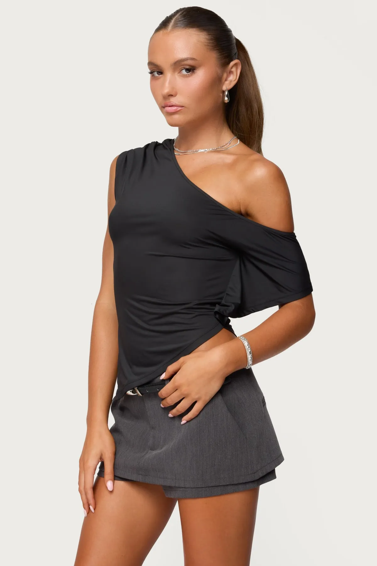 Katana Asymmetric Off Shoulder Top sold by Edikted product image thumbnail 3