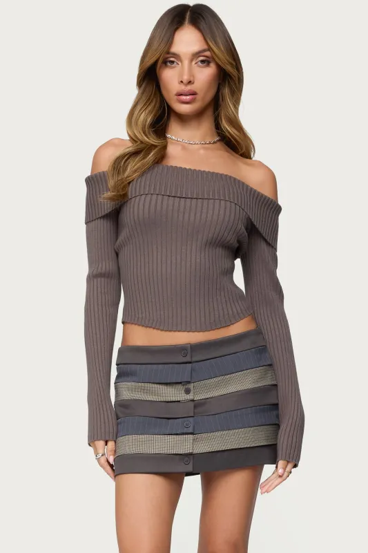 Lauren Knit Fold Over Top sold by Edikted