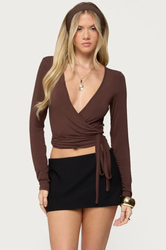 Malenna Wrap Top sold by Edikted