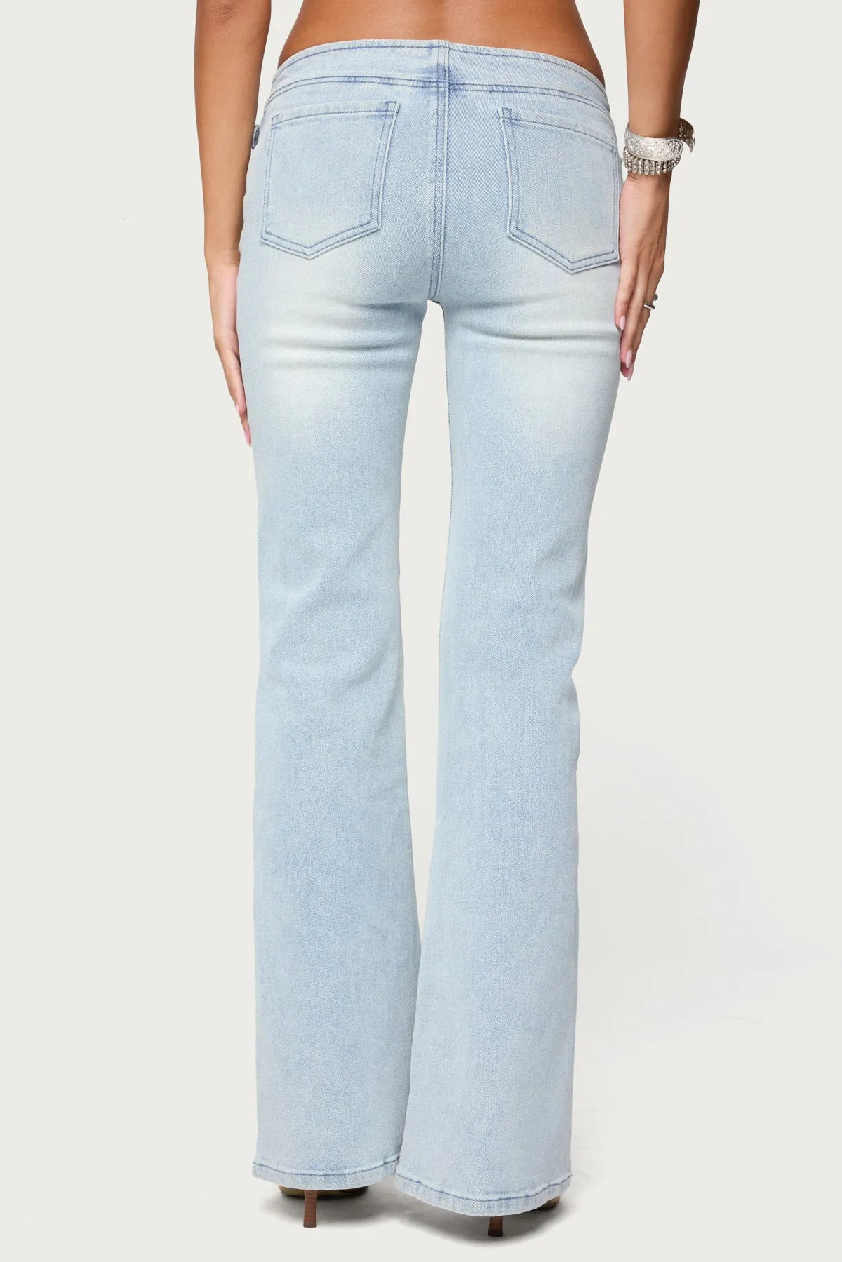 Kenza Belted Low Rise Flared Jeans sold by Edikted product image thumbnail 5
