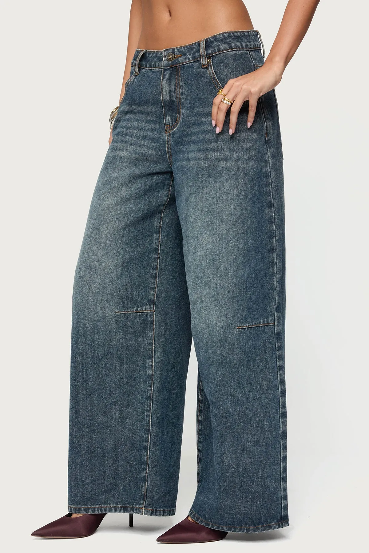 Santi Low Rise Baggy Jeans sold by Edikted product image thumbnail 4