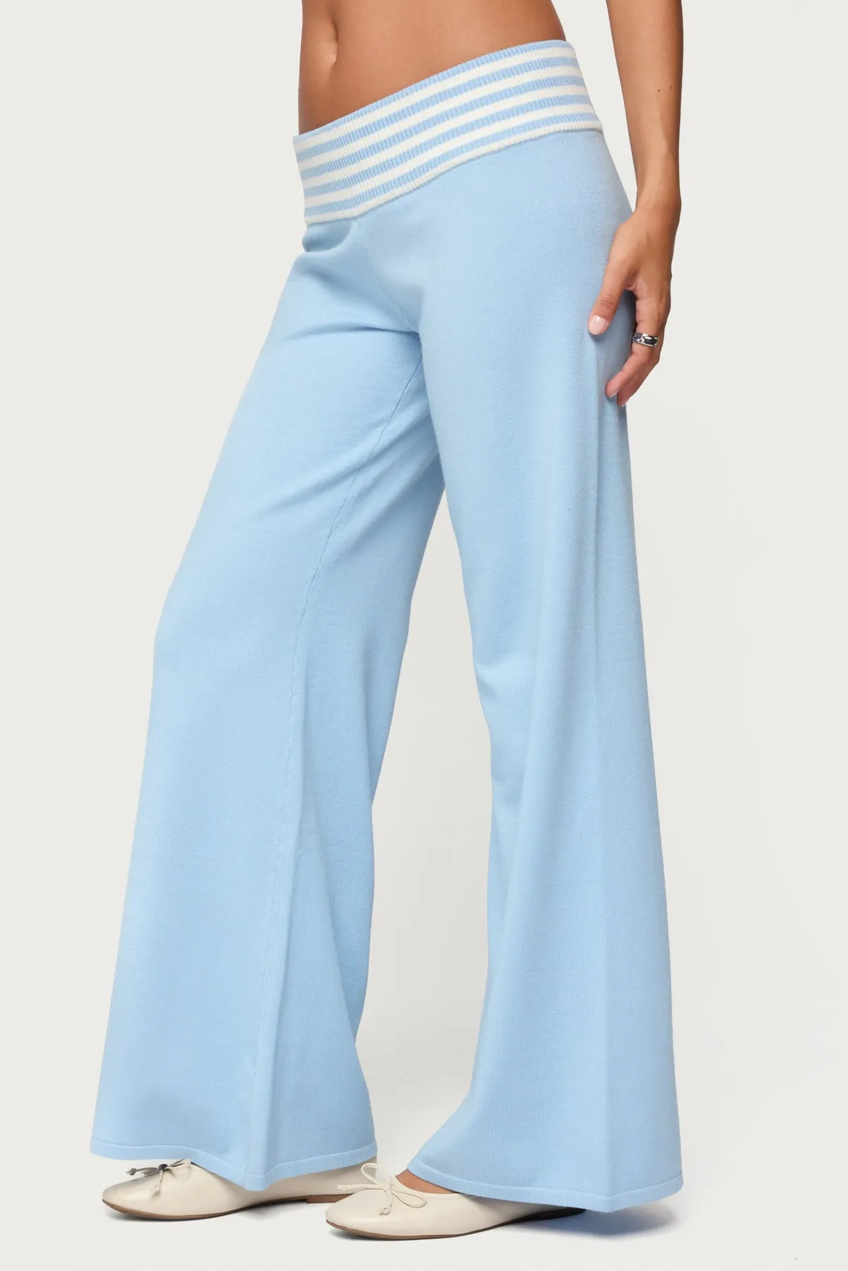 Clarisse Stripey Flared Knit Pants sold by Edikted product image thumbnail 4