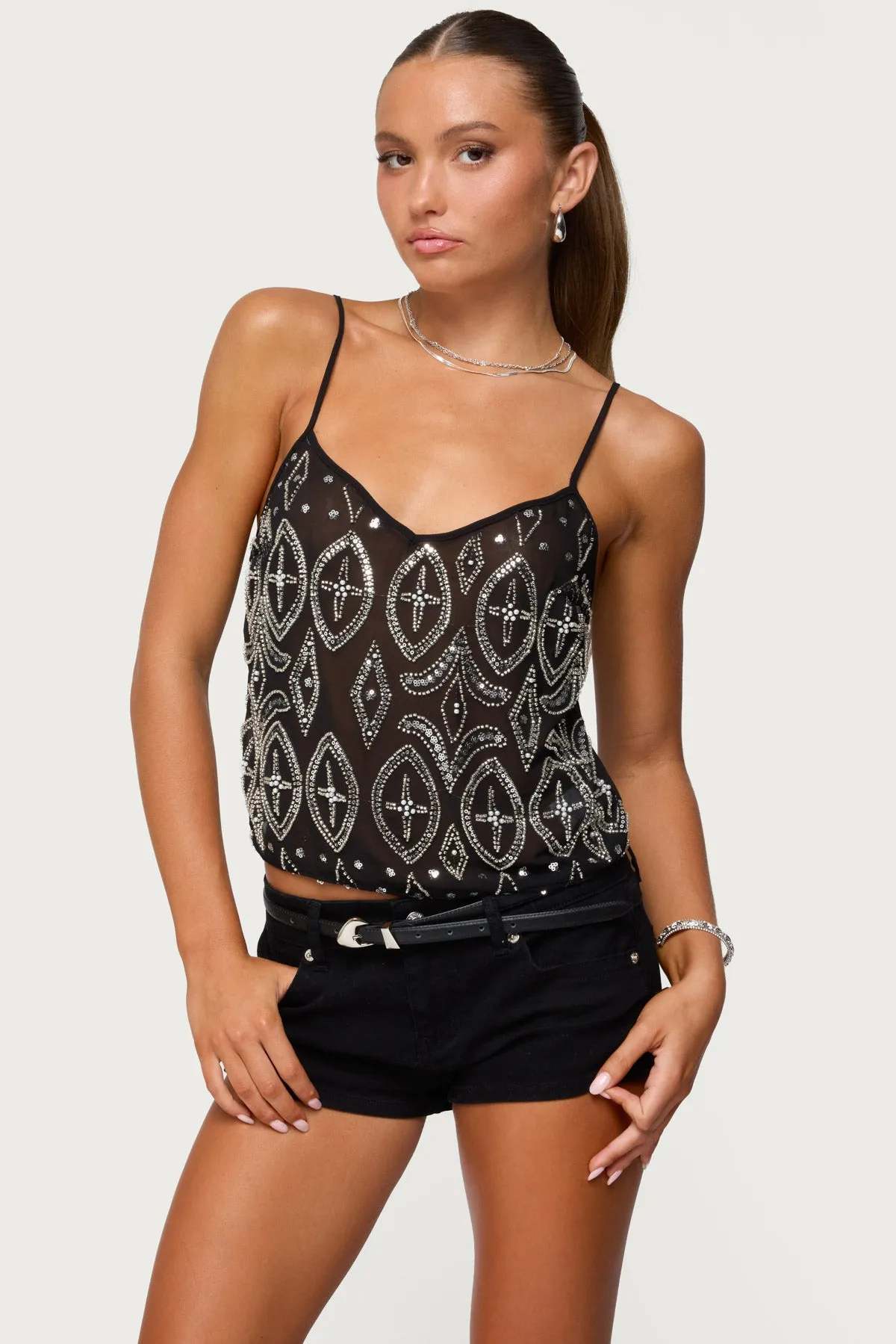 Kaleesy Beaded Tank Top sold by Edikted