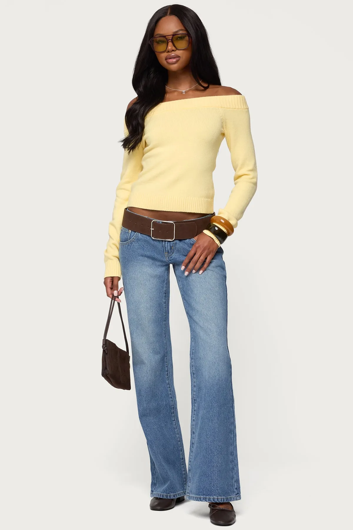 Kiarah Low Rise Bootcut Jeans sold by Edikted