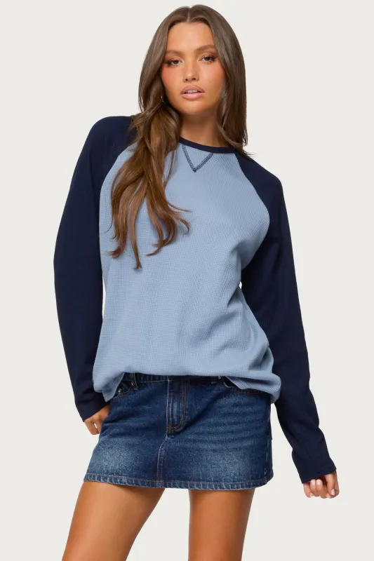 Me Time Oversized Waffle Top sold by Edikted