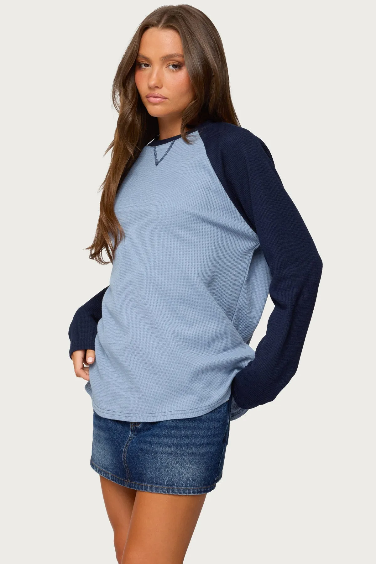 Me Time Oversized Waffle Top sold by Edikted product image thumbnail 3