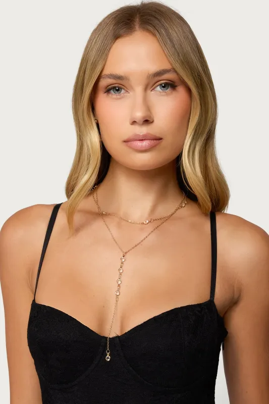 Stone Layered Cascading Necklace sold by Edikted