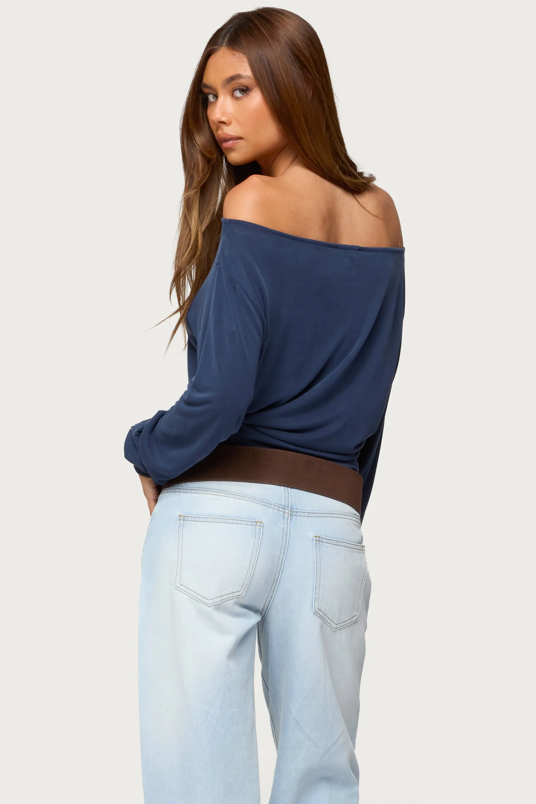 Nannie Off Shoulder Oversized Top sold by Edikted product image thumbnail 4