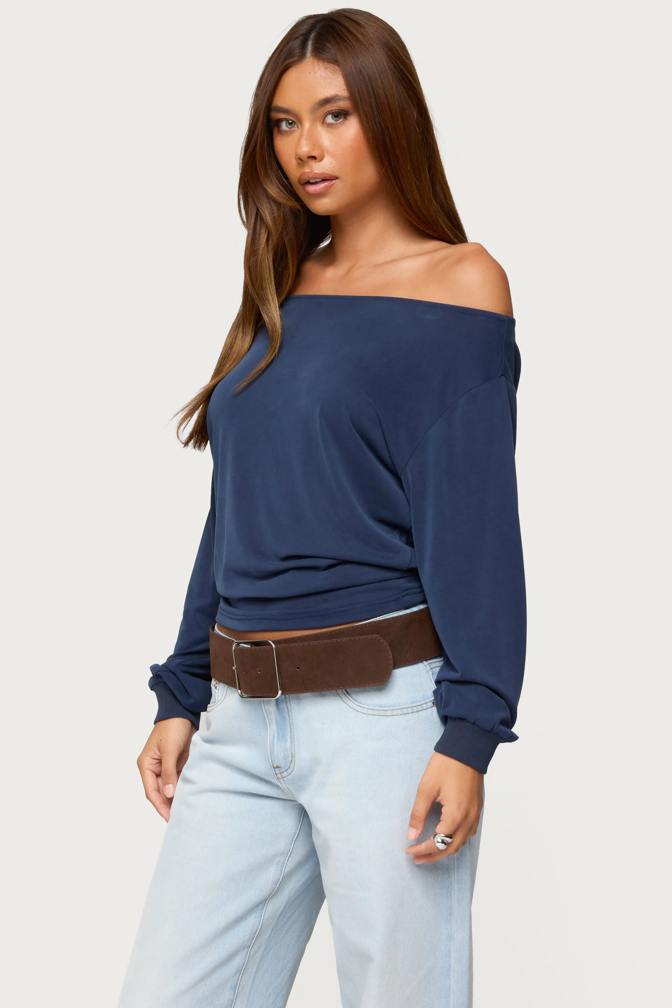 Nannie Off Shoulder Oversized Top sold by Edikted product image thumbnail 3