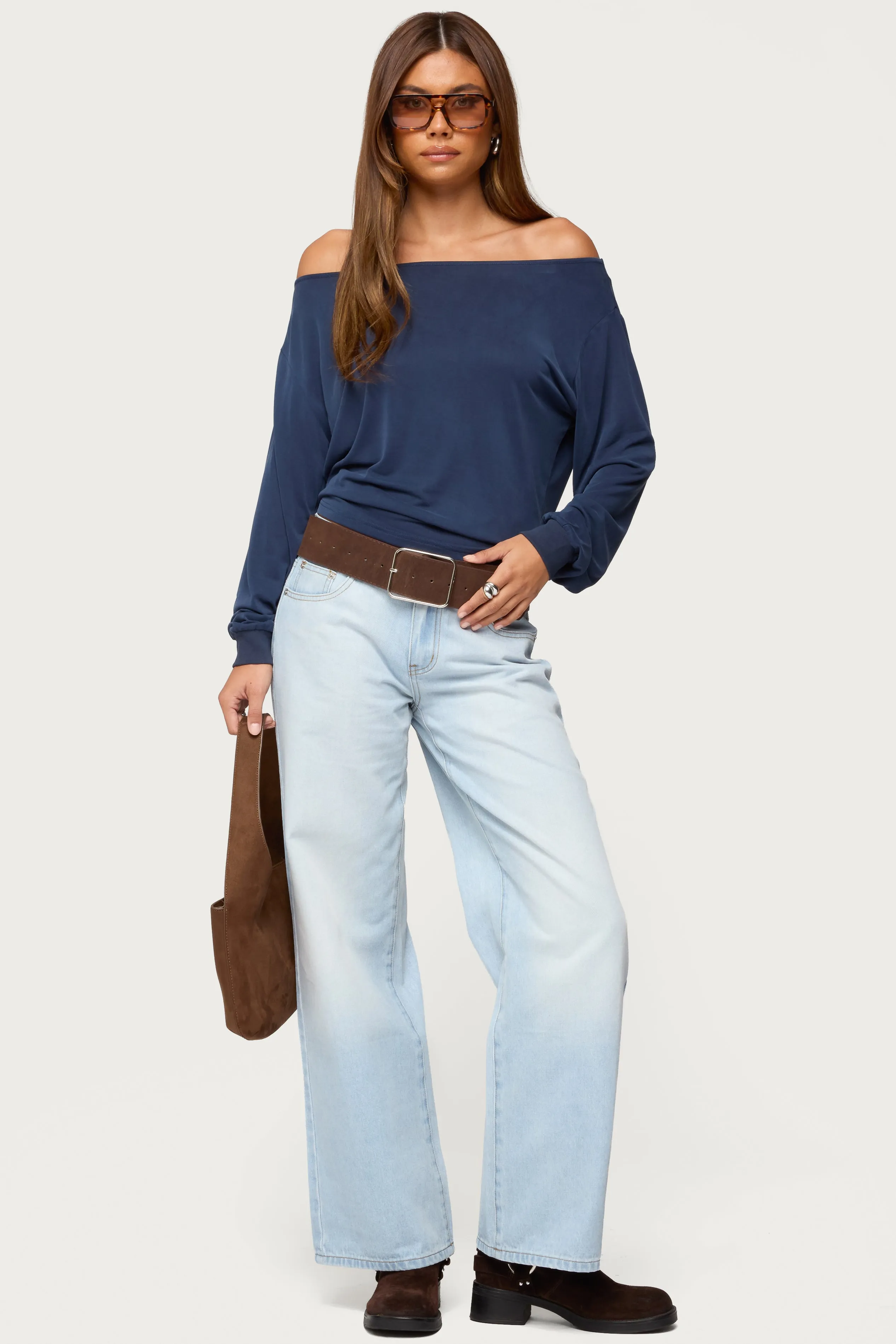 Nannie Off Shoulder Oversized Top sold by Edikted product image thumbnail 2