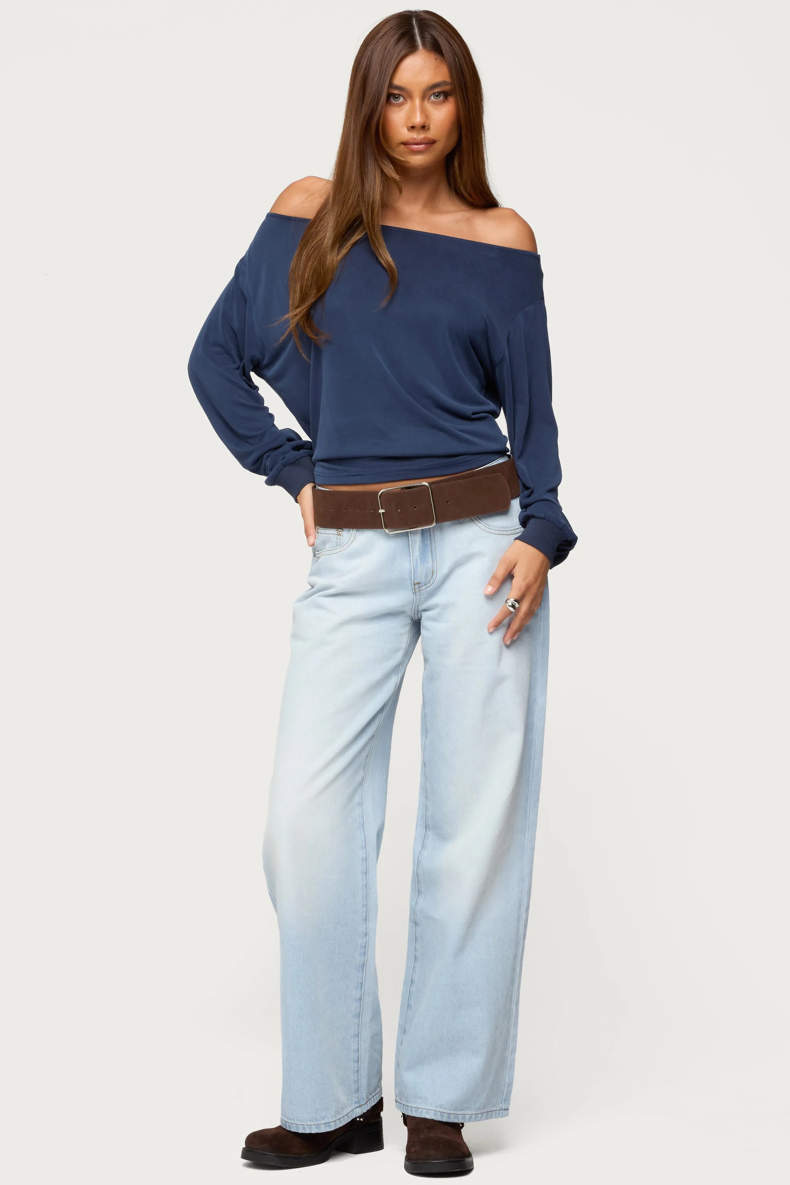 Nannie Off Shoulder Oversized Top sold by Edikted product image thumbnail 5