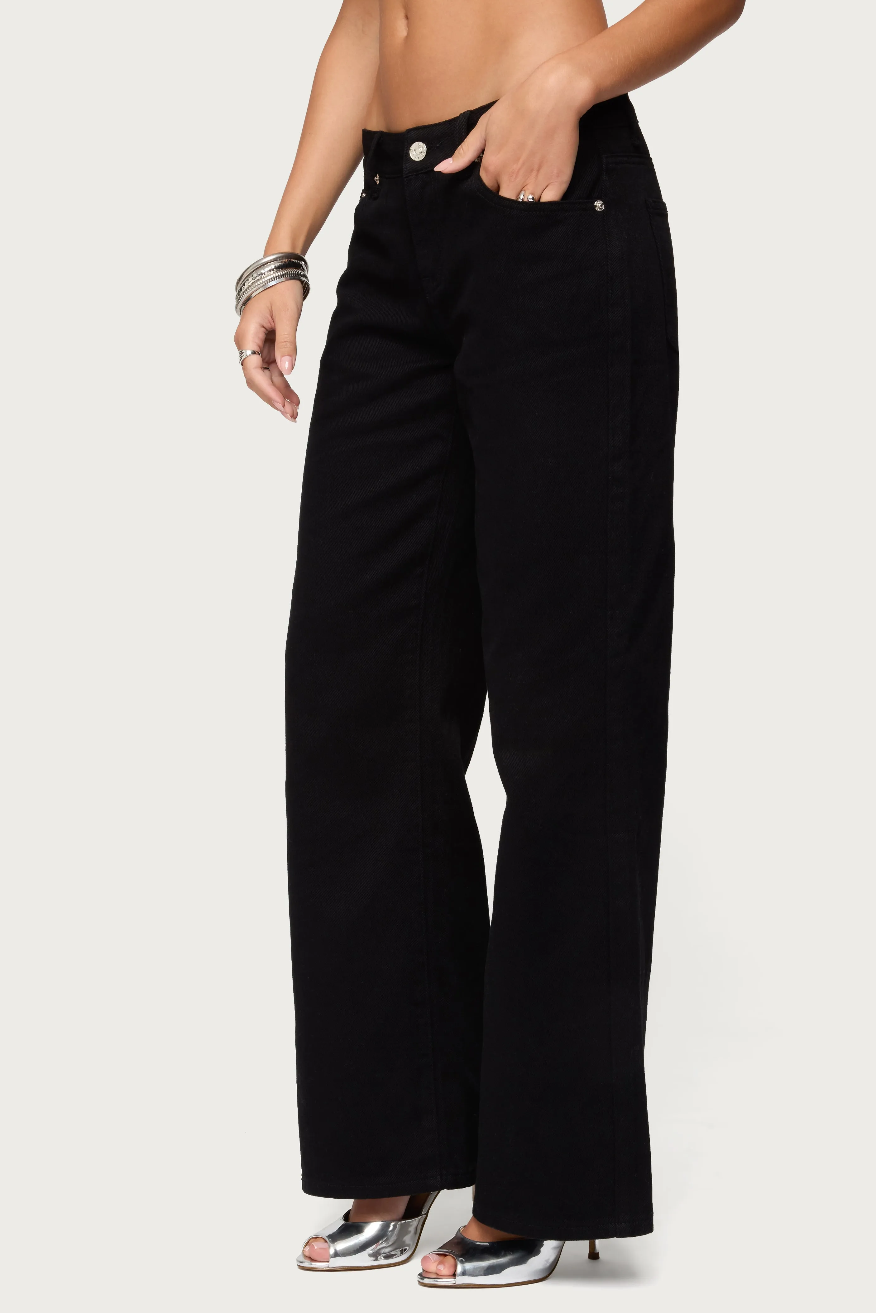 Roman Low Rise Baggy Jeans sold by Edikted product image thumbnail 4