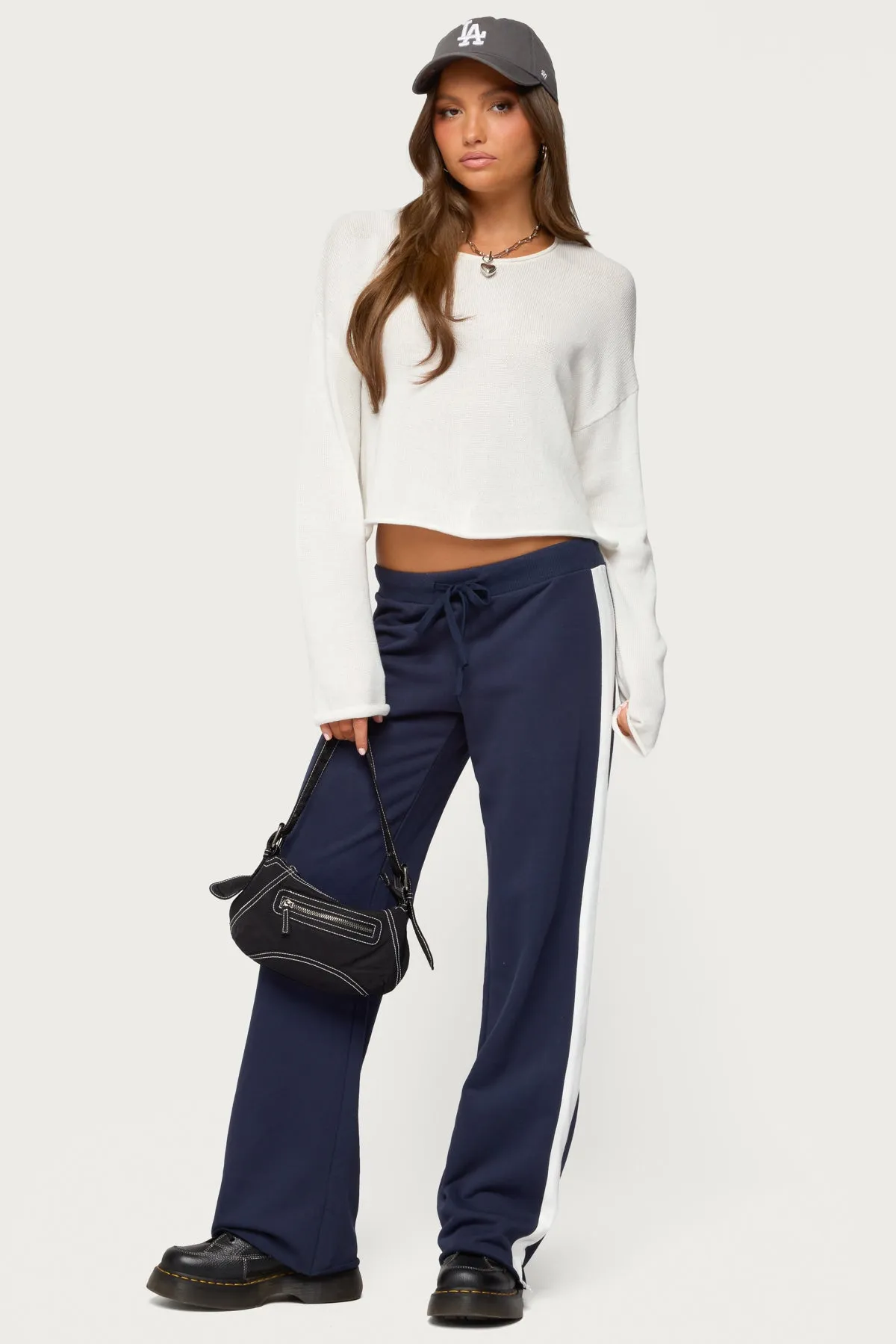 Baker Contrast Striped Sweatpants sold by Edikted product image thumbnail 5