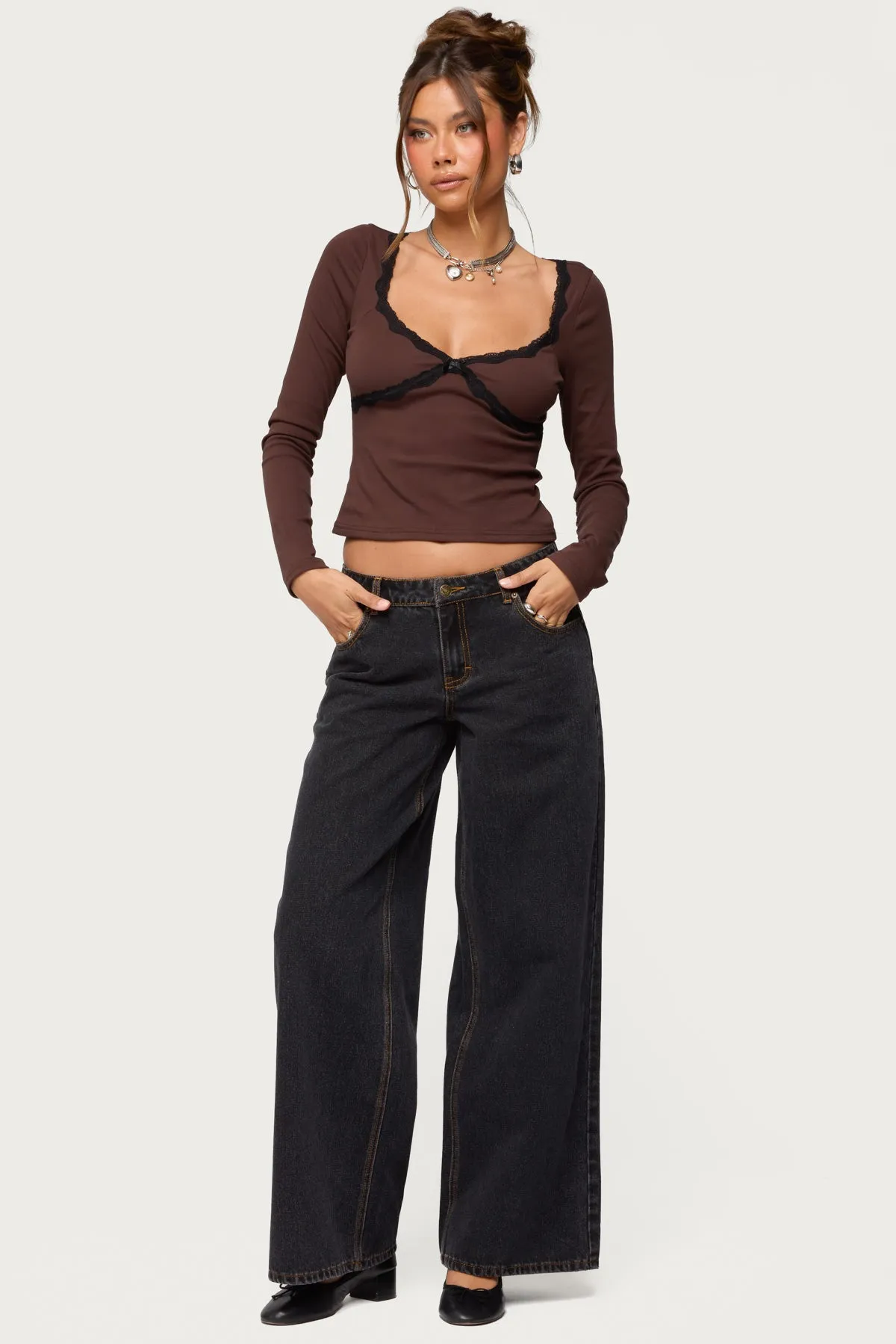 Porta Contrast Lacey Top sold by Edikted product image thumbnail 2