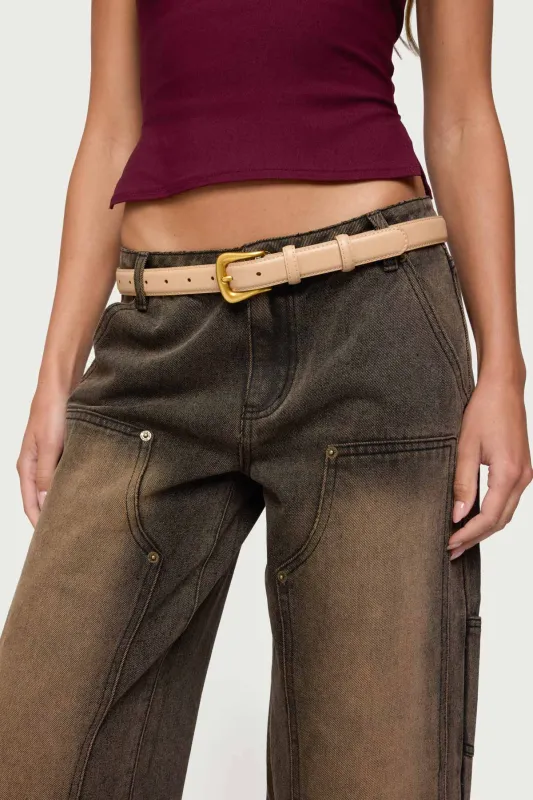 Back To Basics Faux Leather Belt sold by Edikted