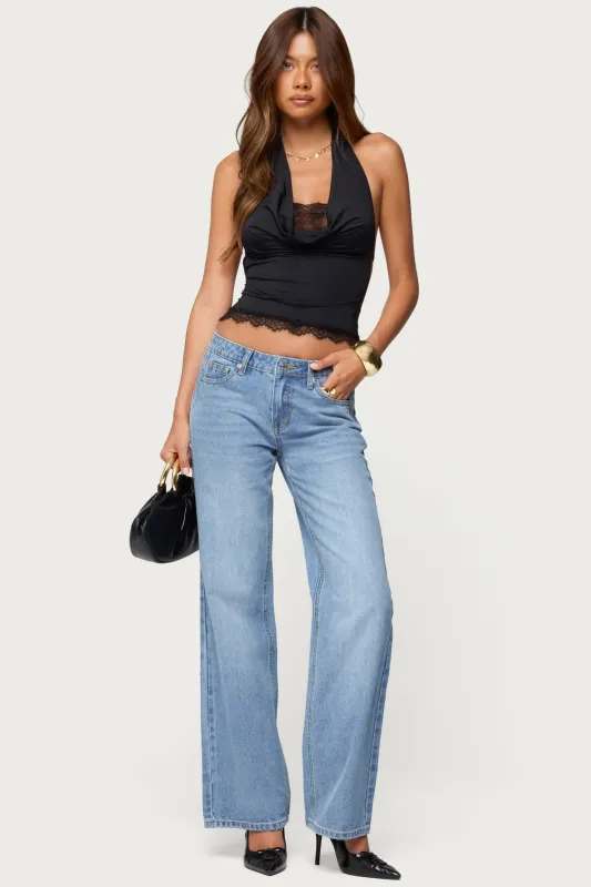 Holly Straight Leg Mid Rise Jeans sold by Edikted