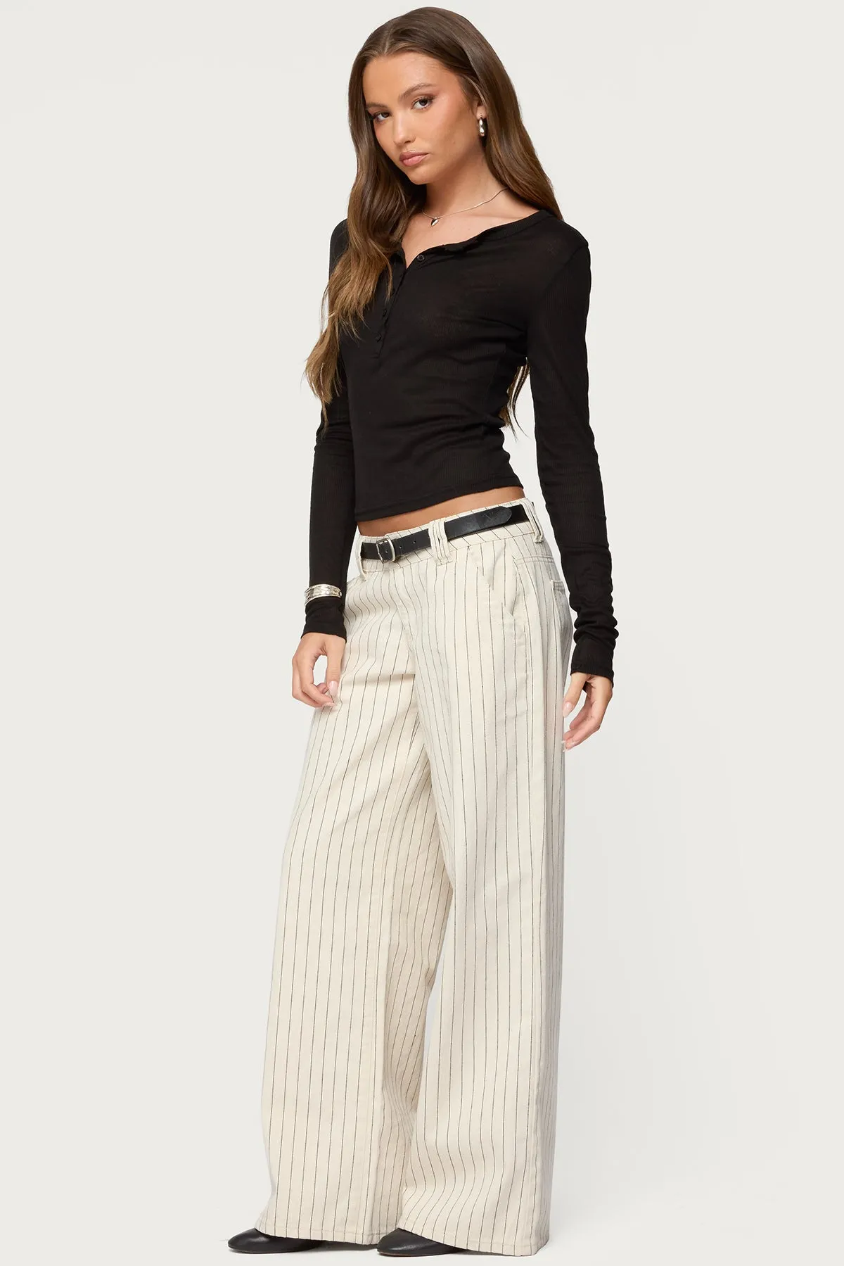 Cory Striped Low Rise Baggy Jeans sold by Edikted product image thumbnail 4