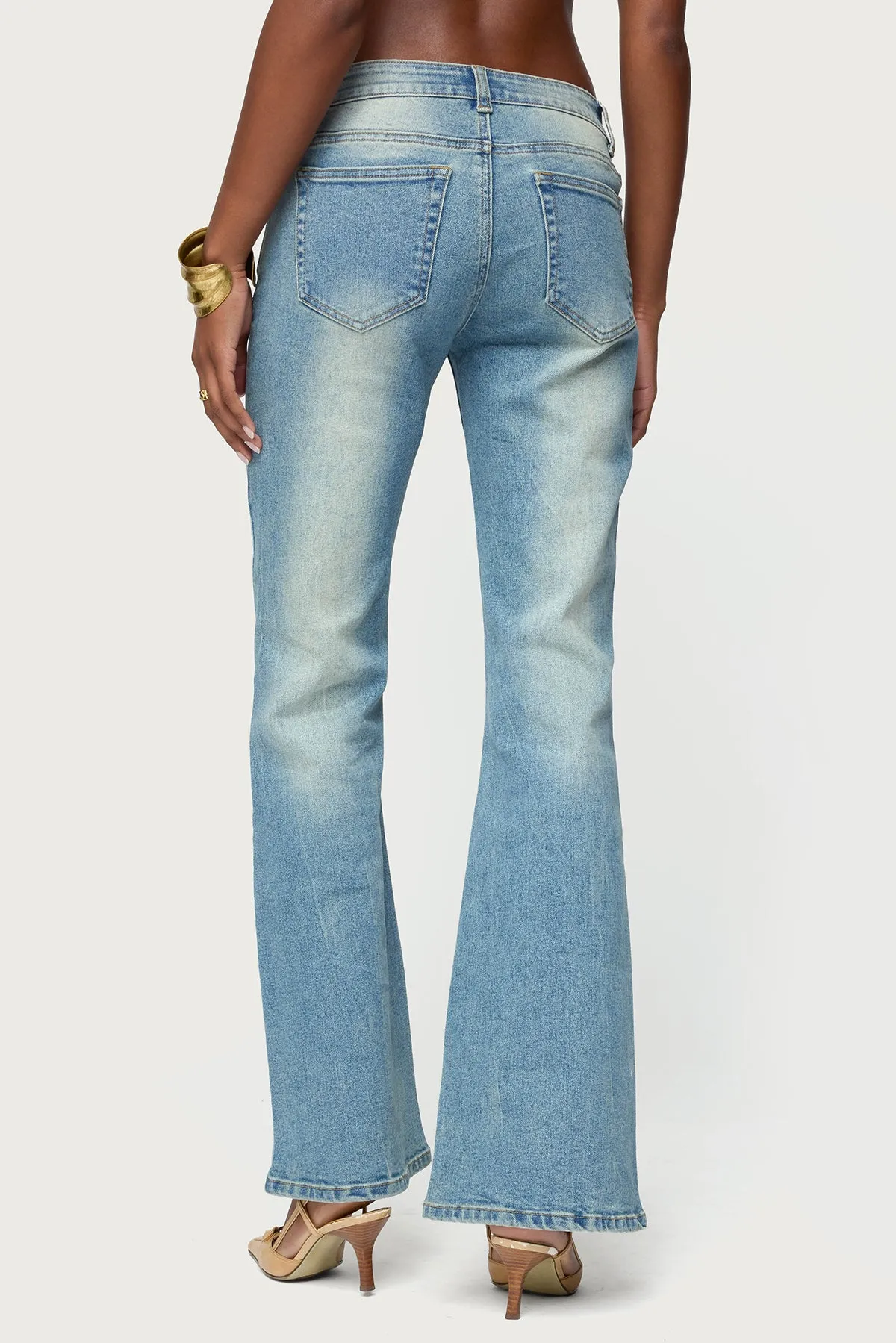 Jenni Washed Low Rise Flared Jeans sold by Edikted product image thumbnail 4