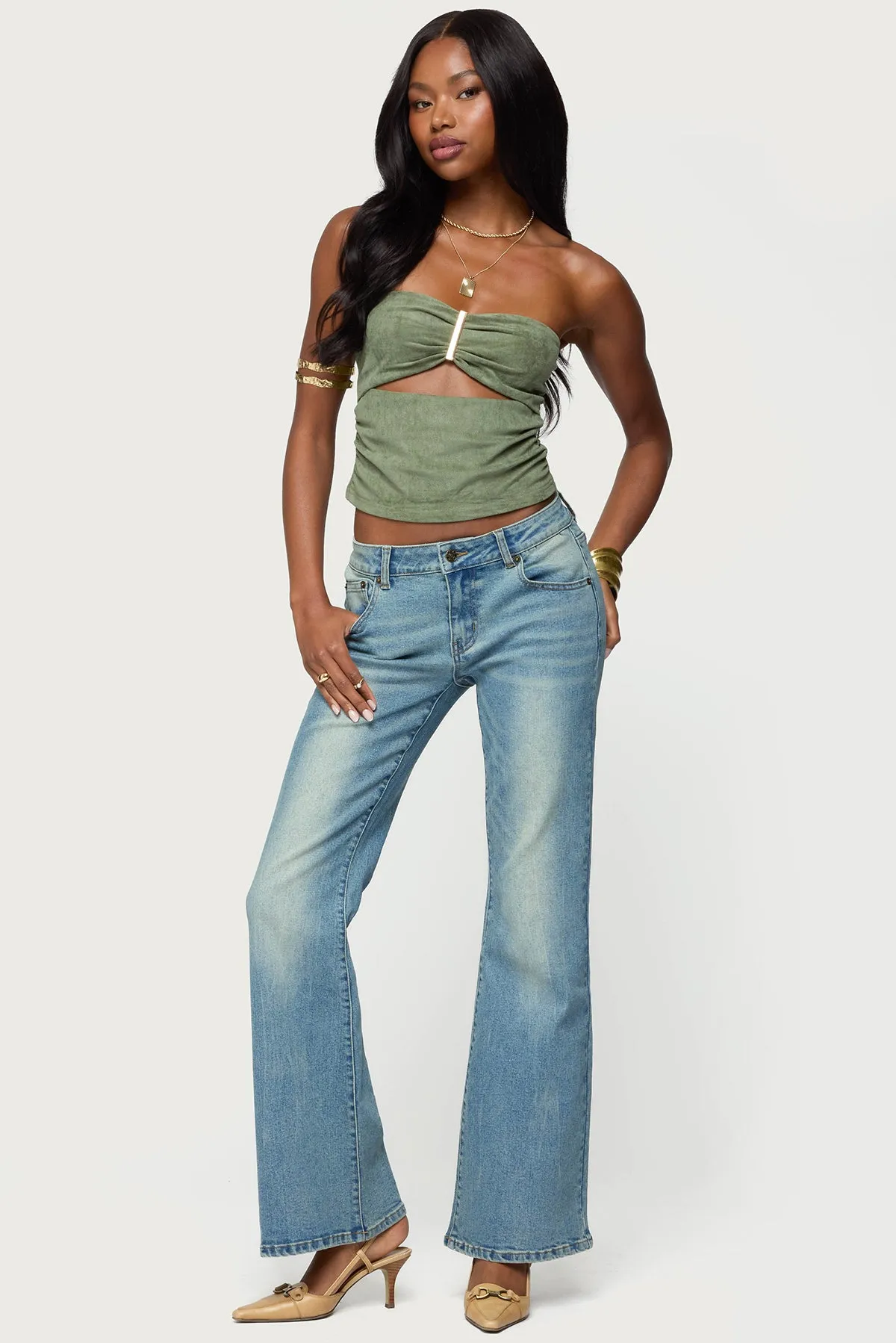 Jenni Washed Low Rise Flared Jeans sold by Edikted product image thumbnail 5