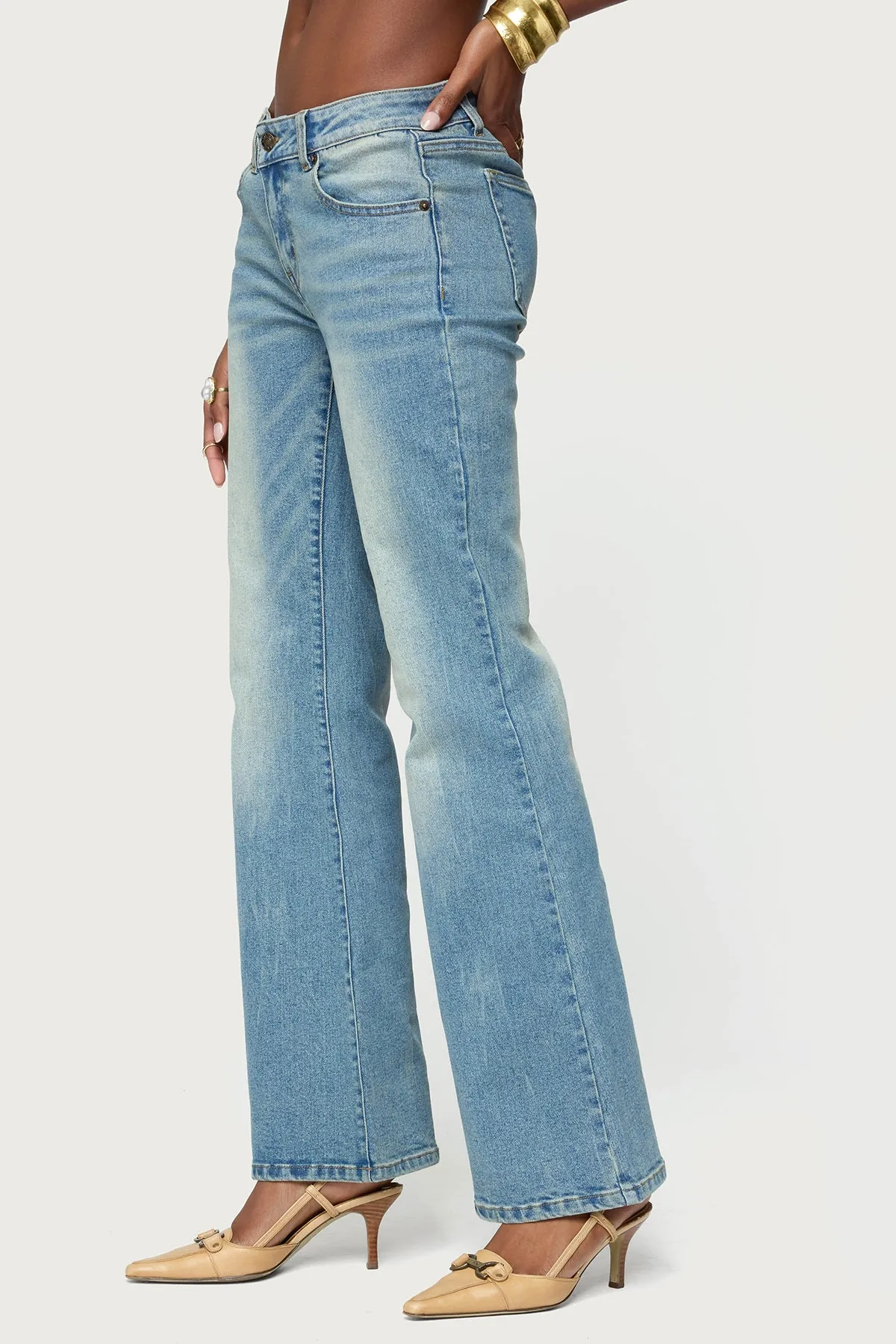 Jenni Washed Low Rise Flared Jeans sold by Edikted product image thumbnail 3
