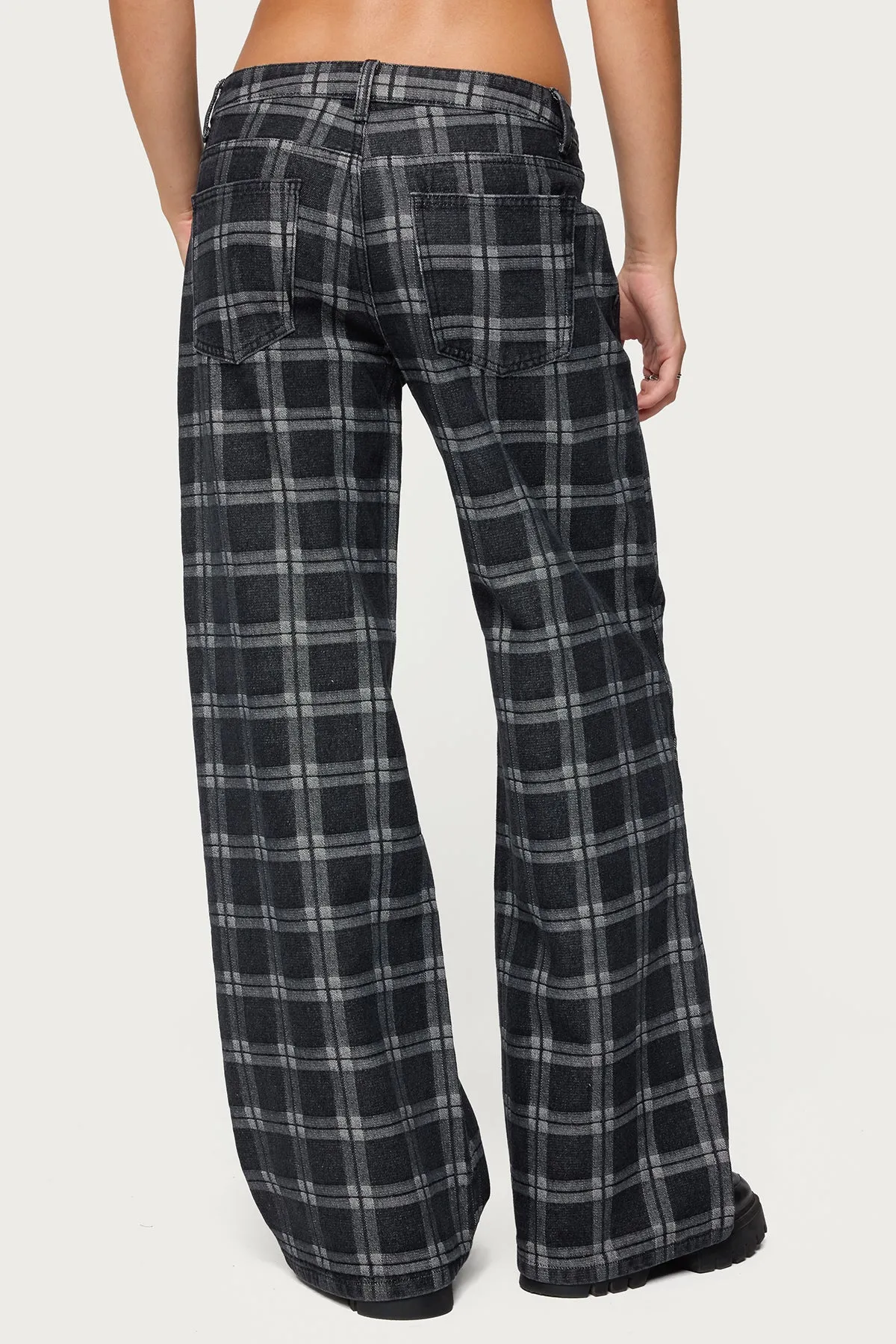 Kailani Plaid Low Rise Baggy Jeans sold by Edikted product image thumbnail 5