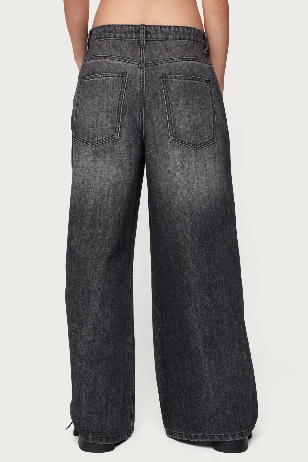 Skater Girl Washed Low Rise Baggy Jeans sold by Edikted product image thumbnail 4