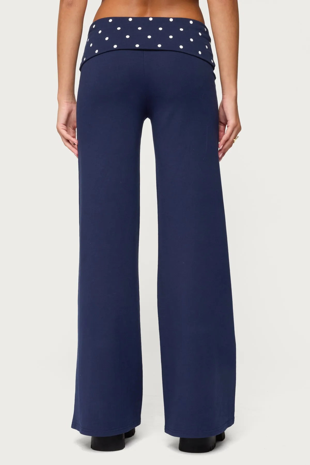 Reeva Polka Dot Foldover Pants sold by Edikted product image thumbnail 5