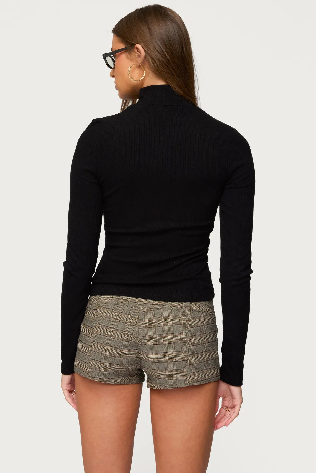 Saskia Fitted Ribbed Turtle Neck Top sold by Edikted product image thumbnail 5