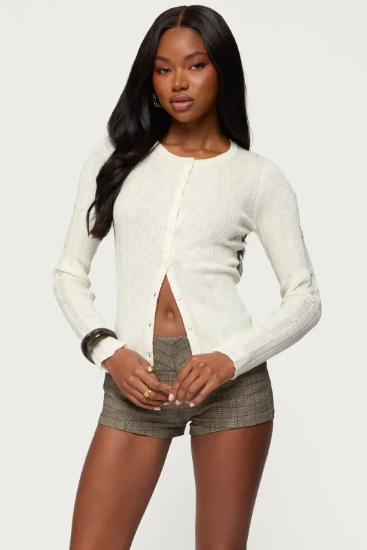 Maureen Button Ribbed Knit Cardigan sold by Edikted