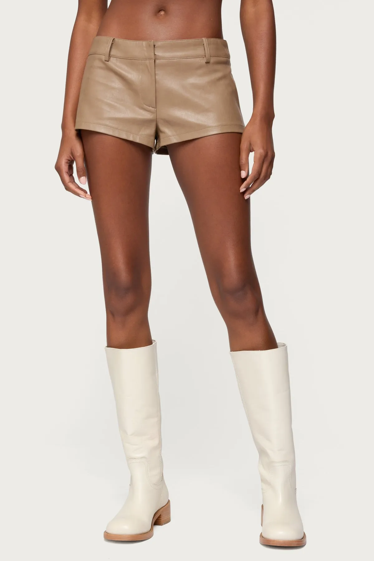 Melaney Faux Leather Micro Shorts sold by Edikted product image thumbnail 2
