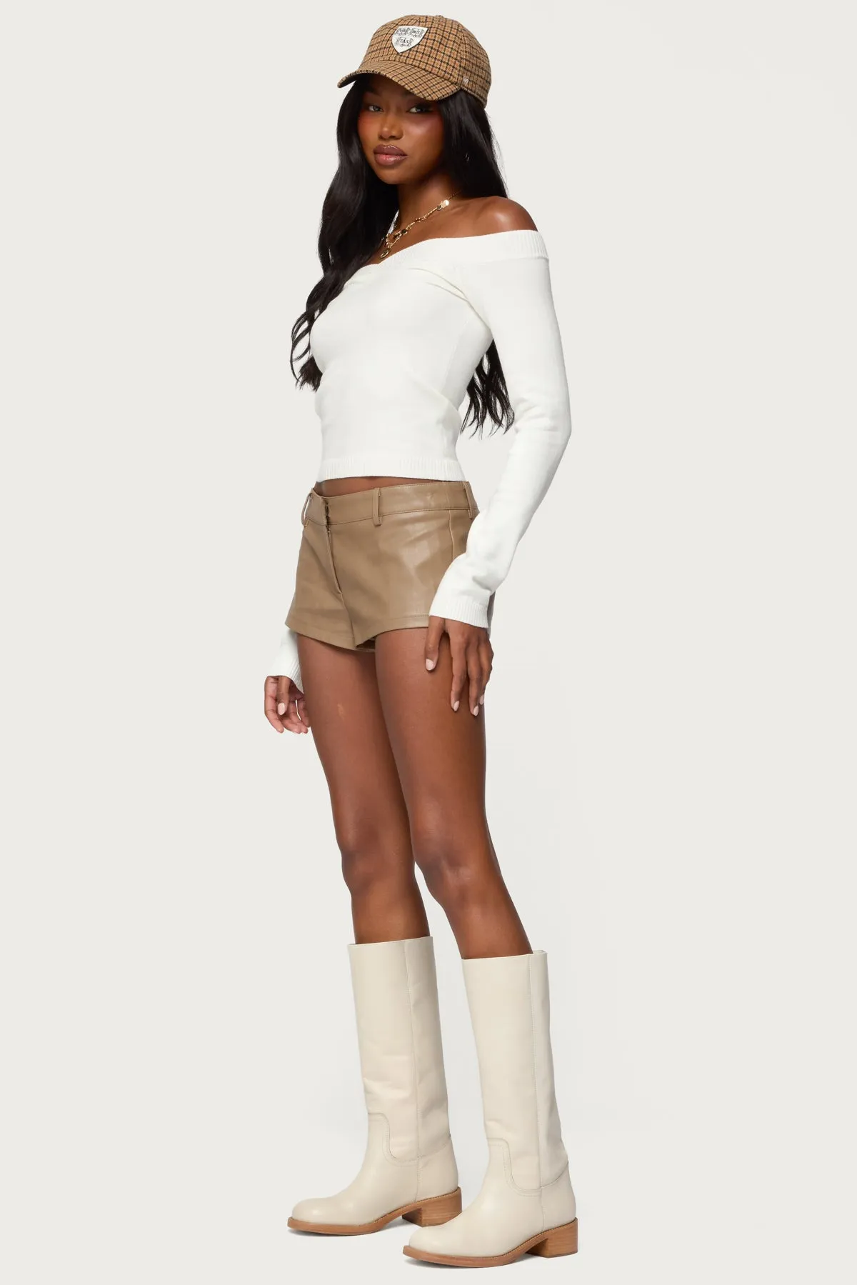 Melaney Faux Leather Micro Shorts sold by Edikted product image thumbnail 3